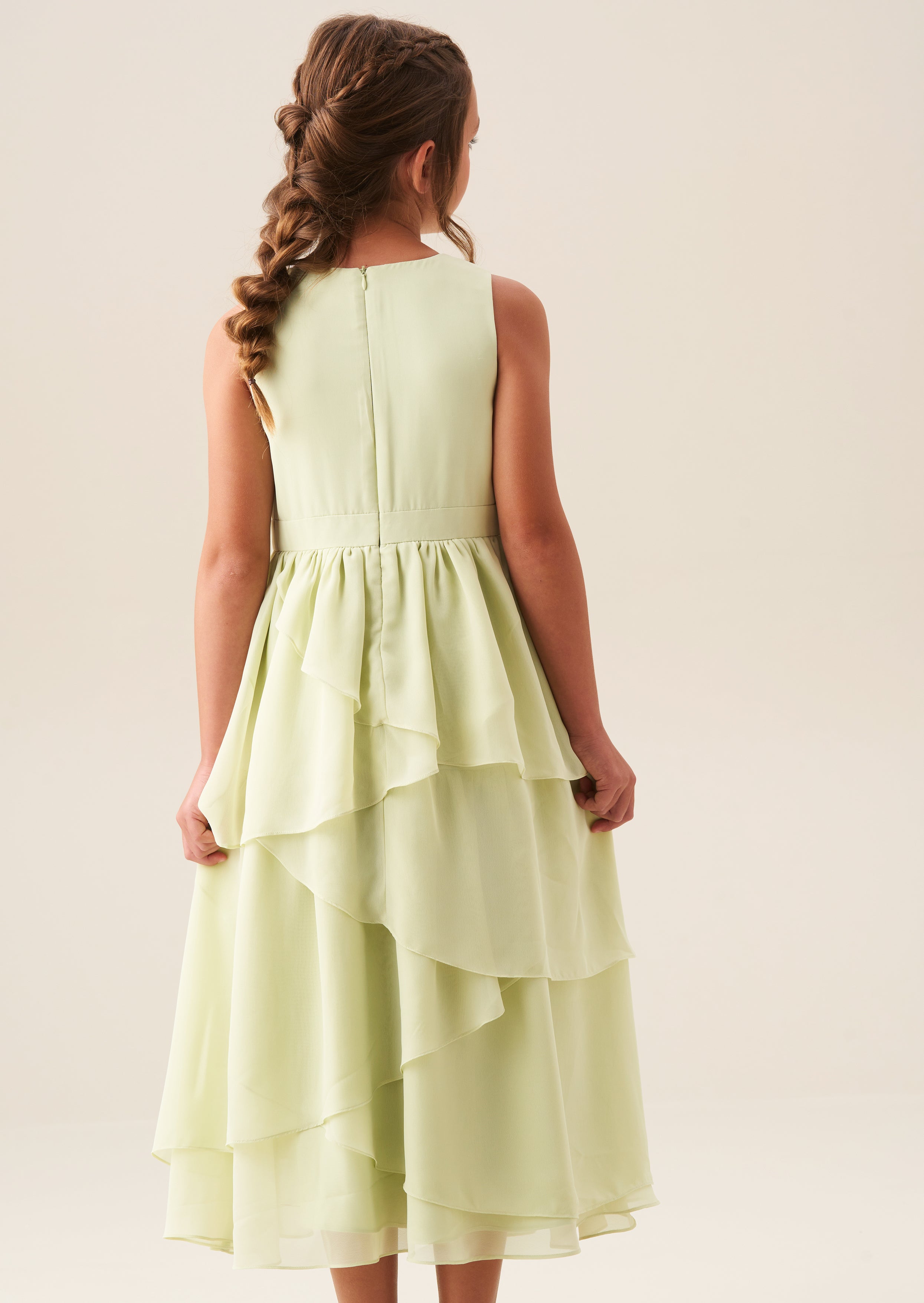 Letitia Sage Tiered Ruffle Dress