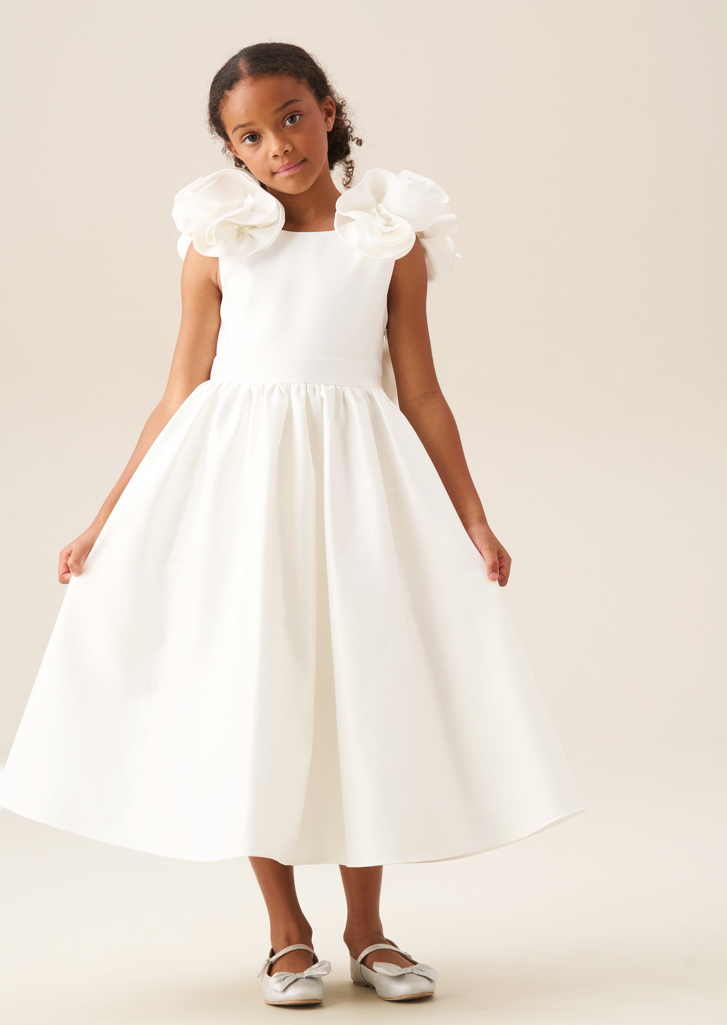 Robe Coco à manches bouffantes avec nœud dans le dos