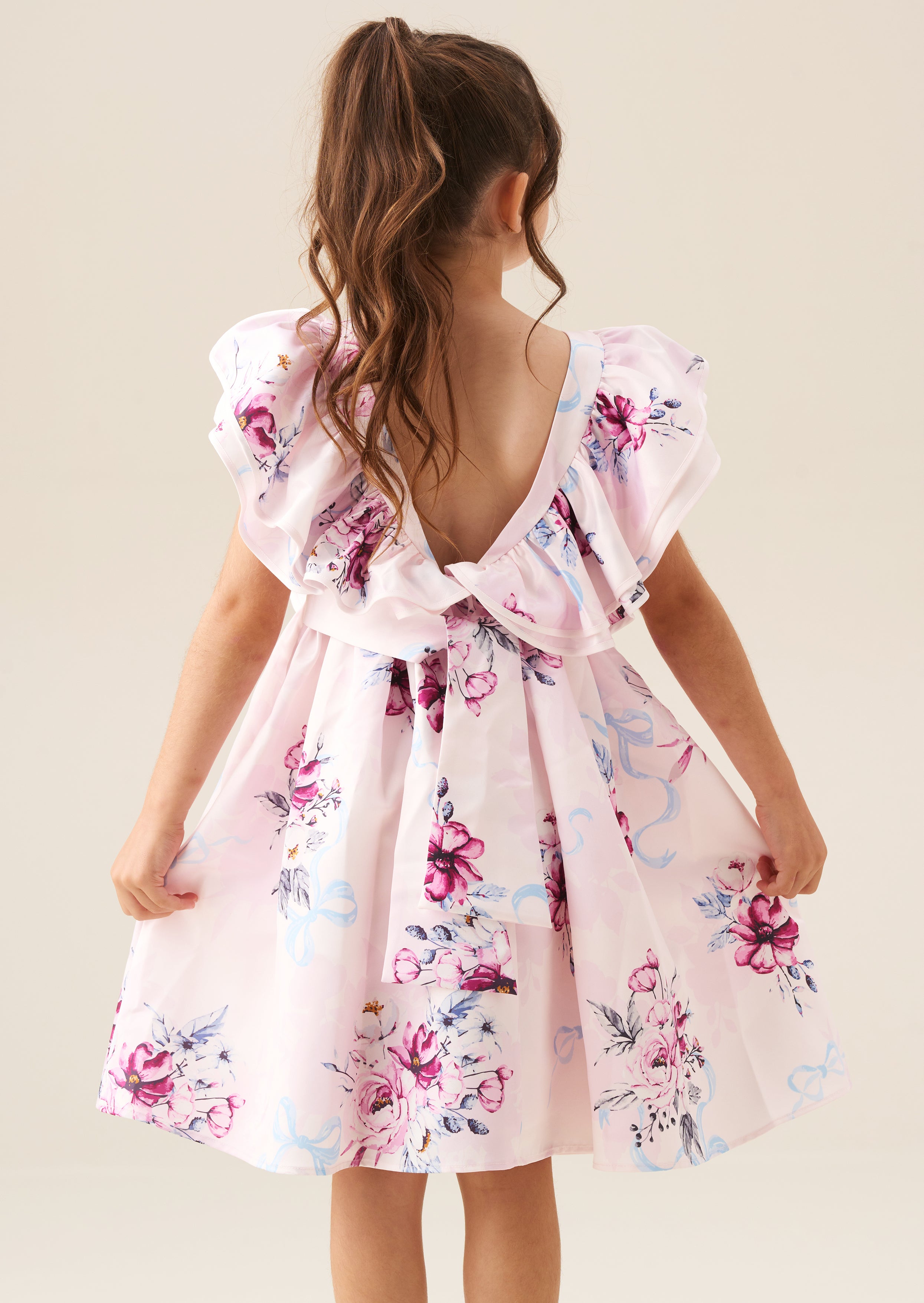 Robe Emillie imprimée à manches volantées