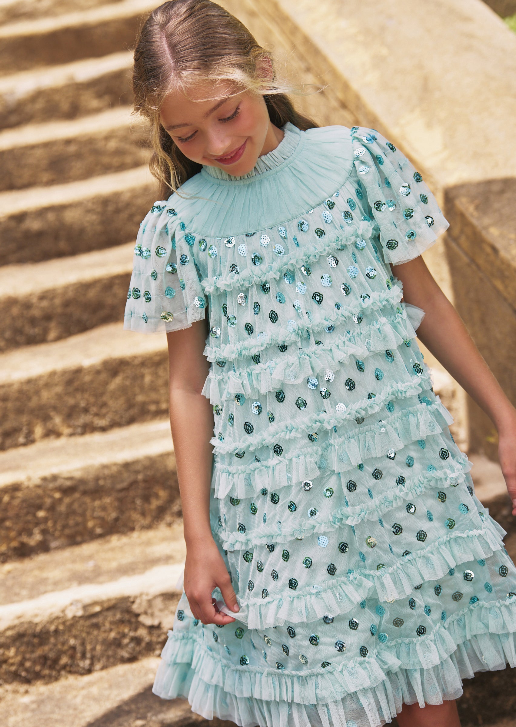 Vestito Bea in rete con volant