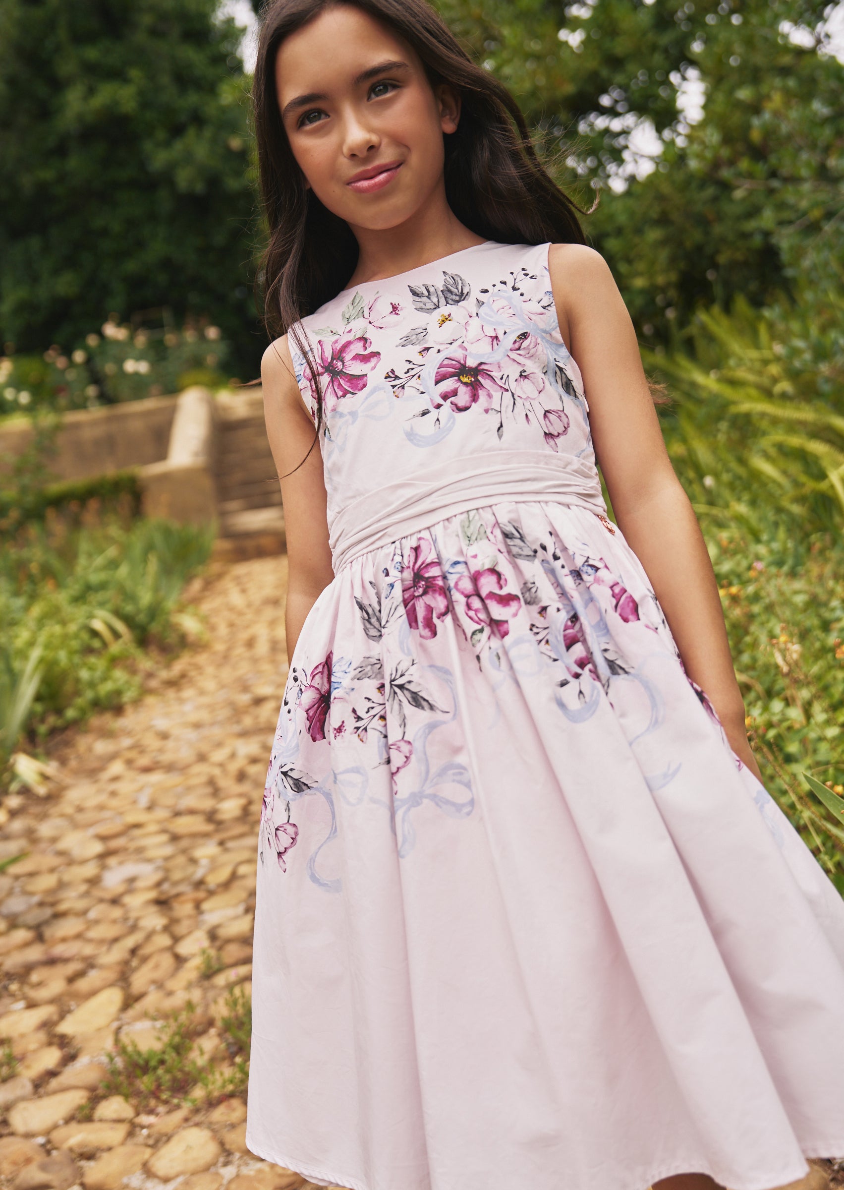 Robe Elisa Blush à nœud imprimé au dos