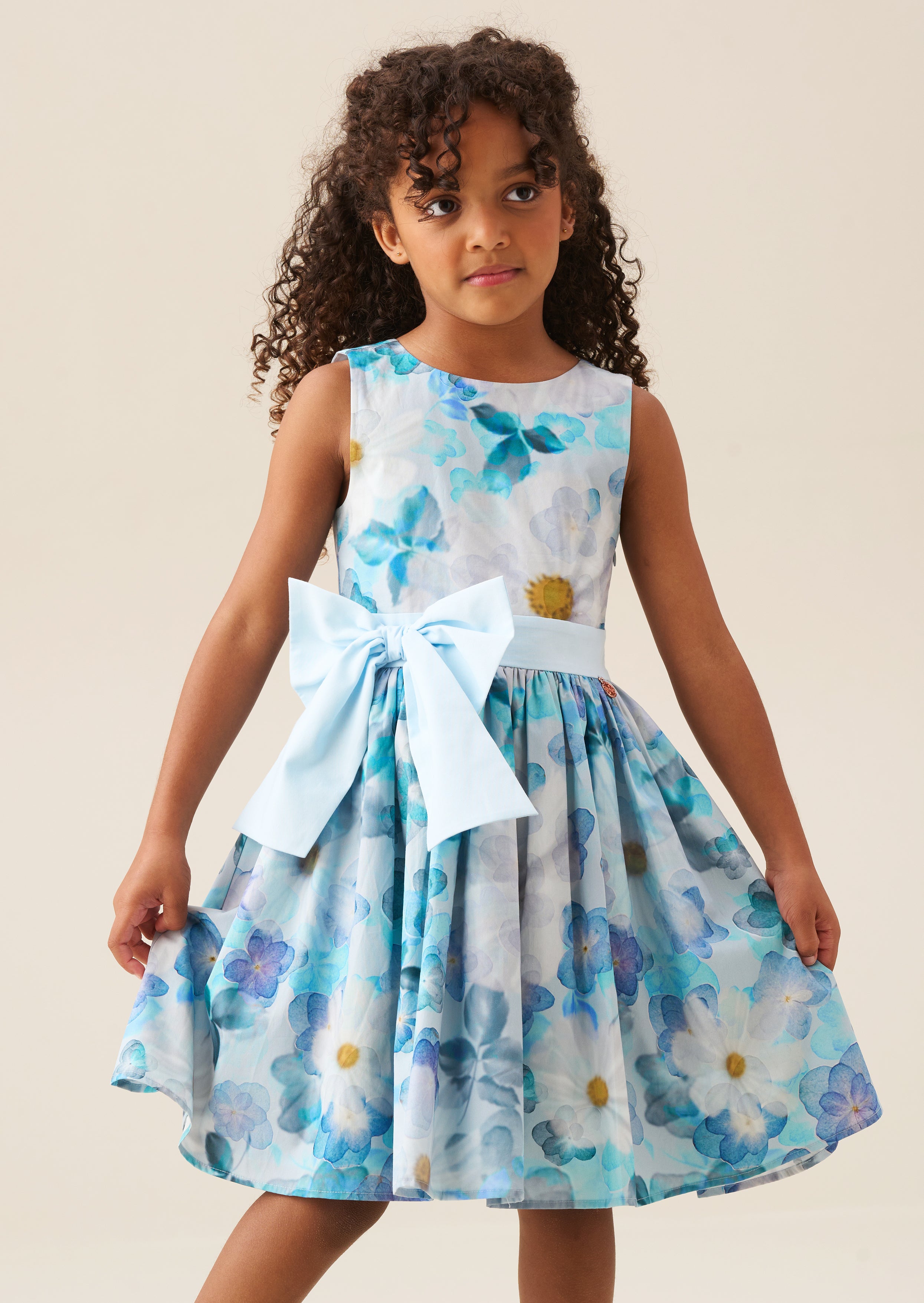 Elsa Print Bow Waist Dress