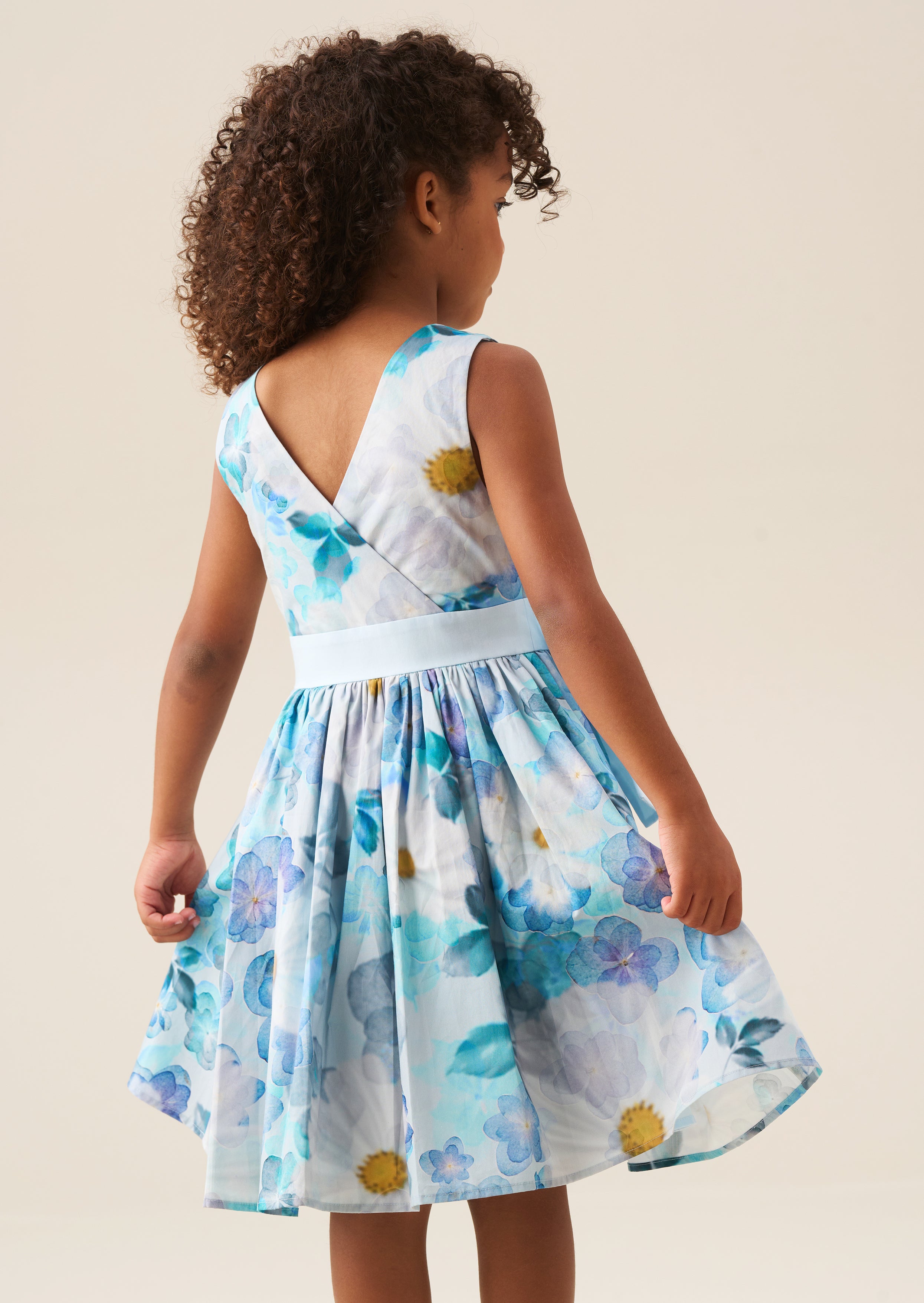 Vestido con lazo impreso Elsa en la cintura