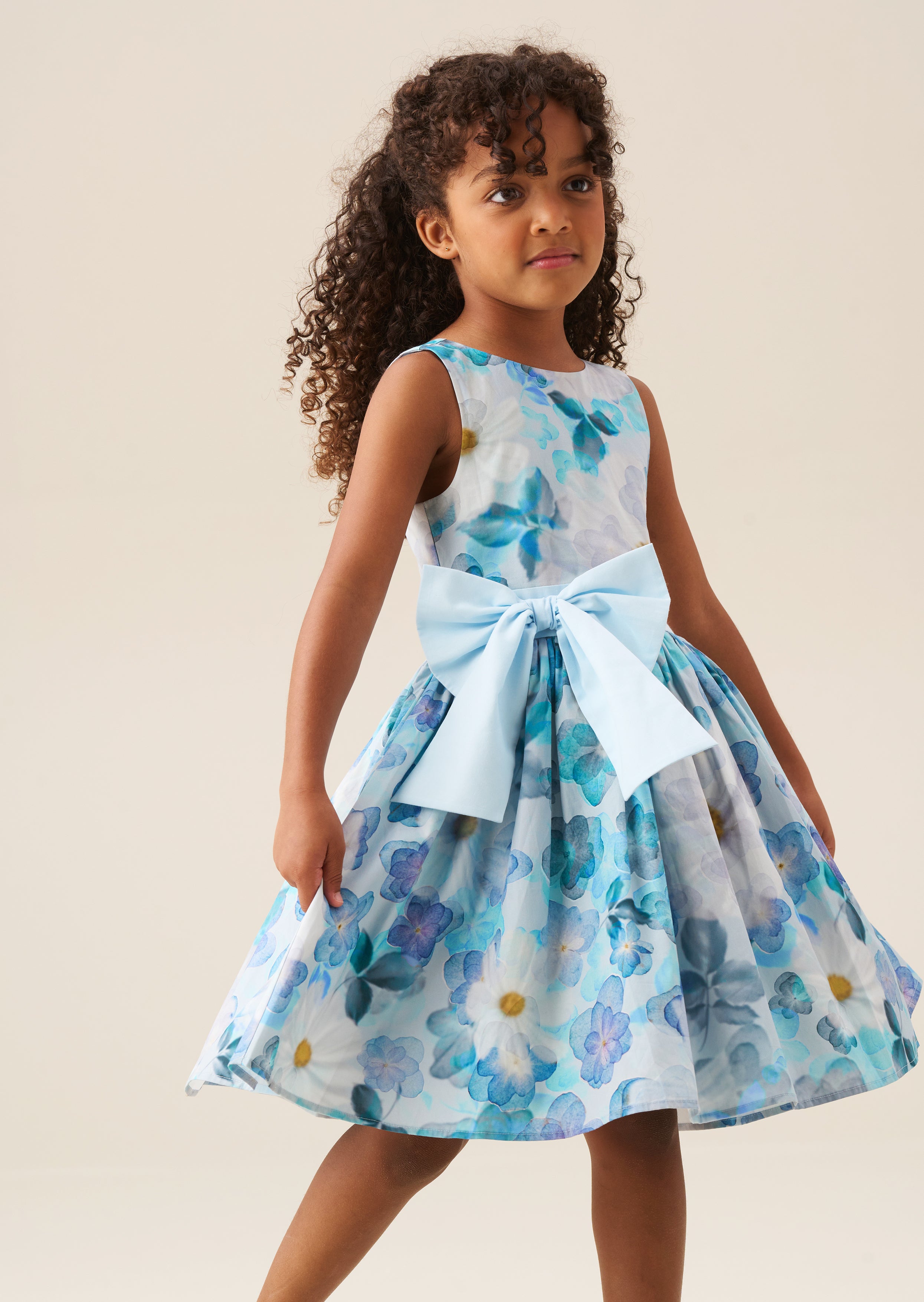 Vestido con lazo impreso Elsa en la cintura