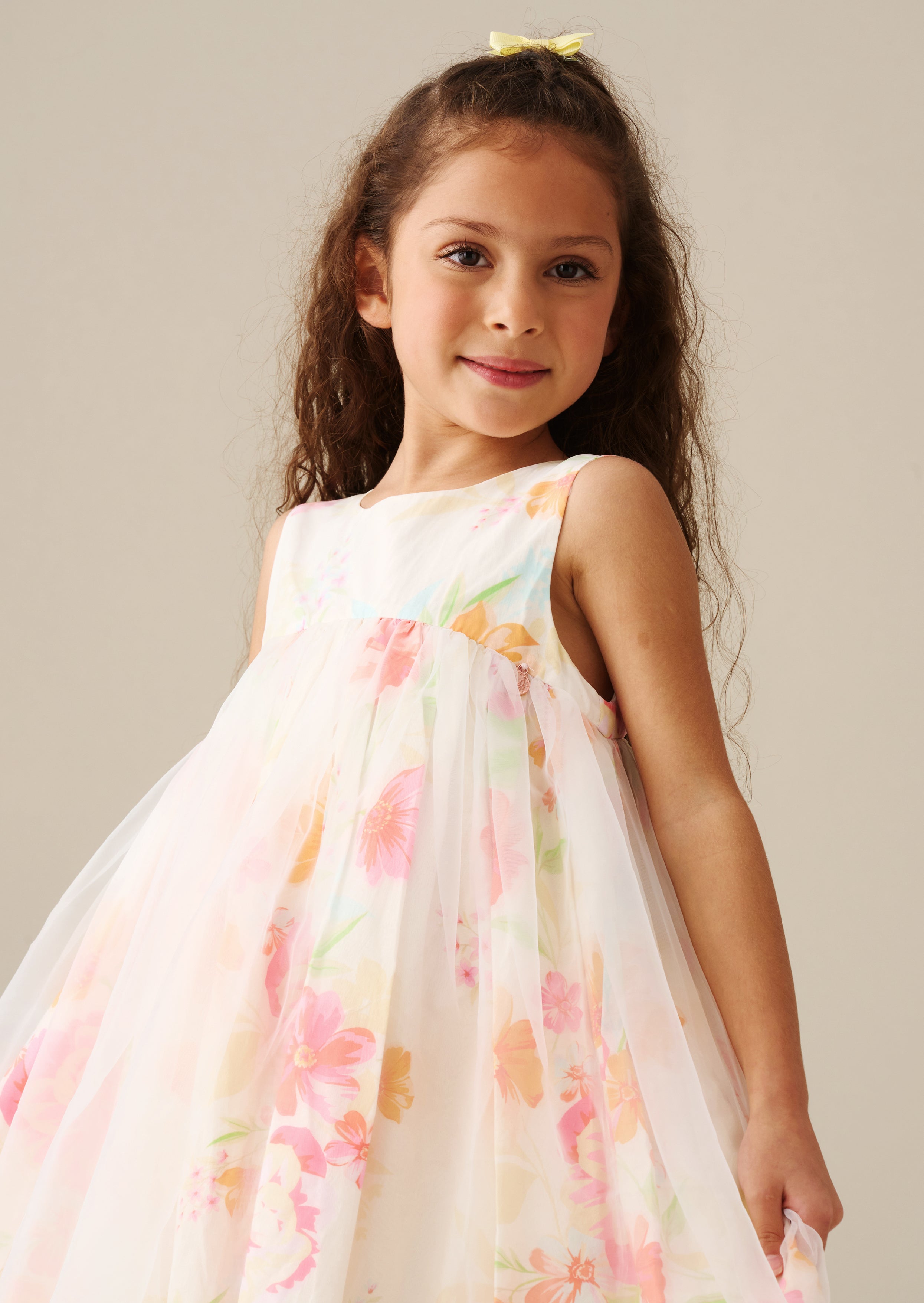 April Organza Overlay Print Dress