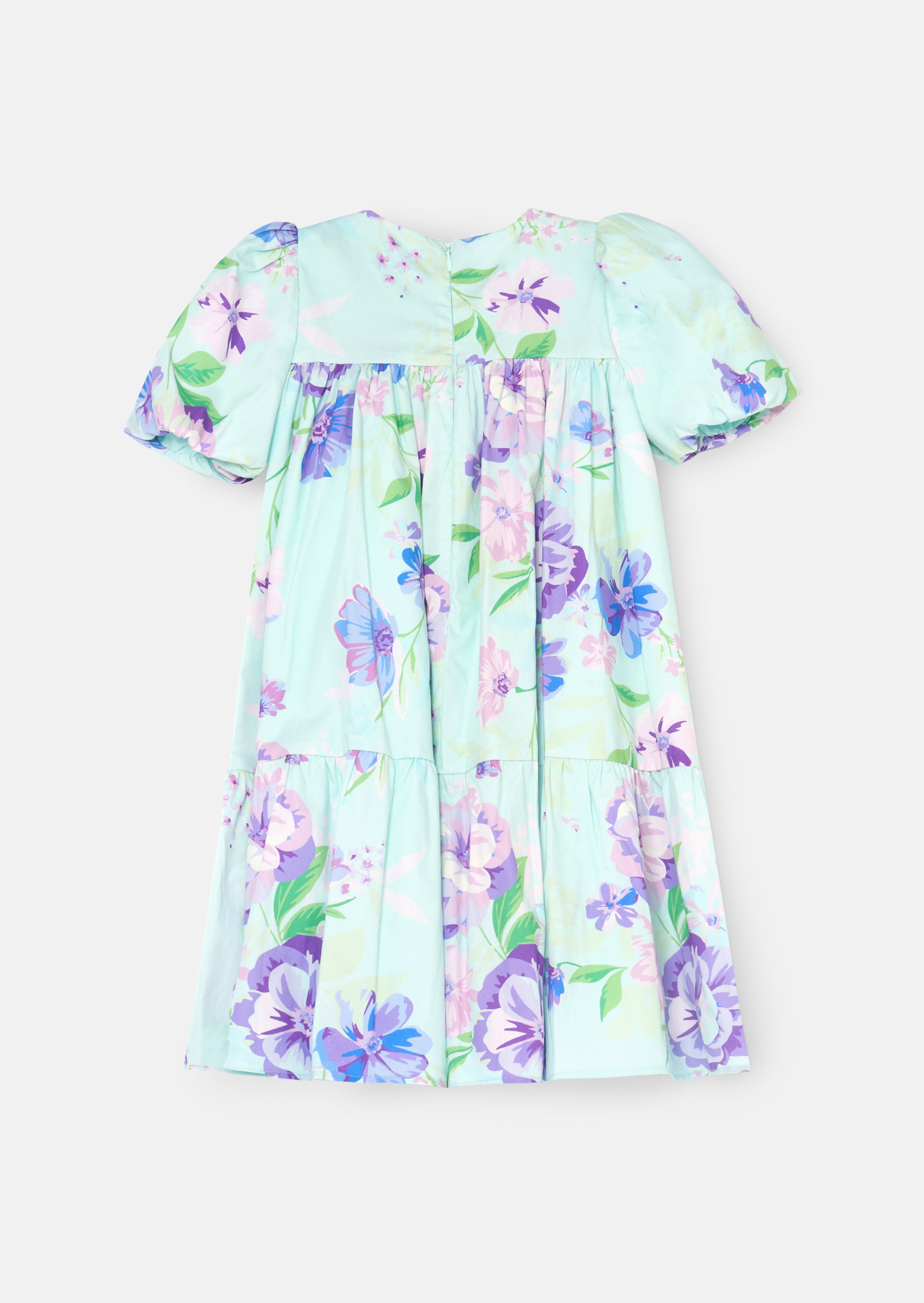 Robe Lucia à manches bouffantes avec nœud devant