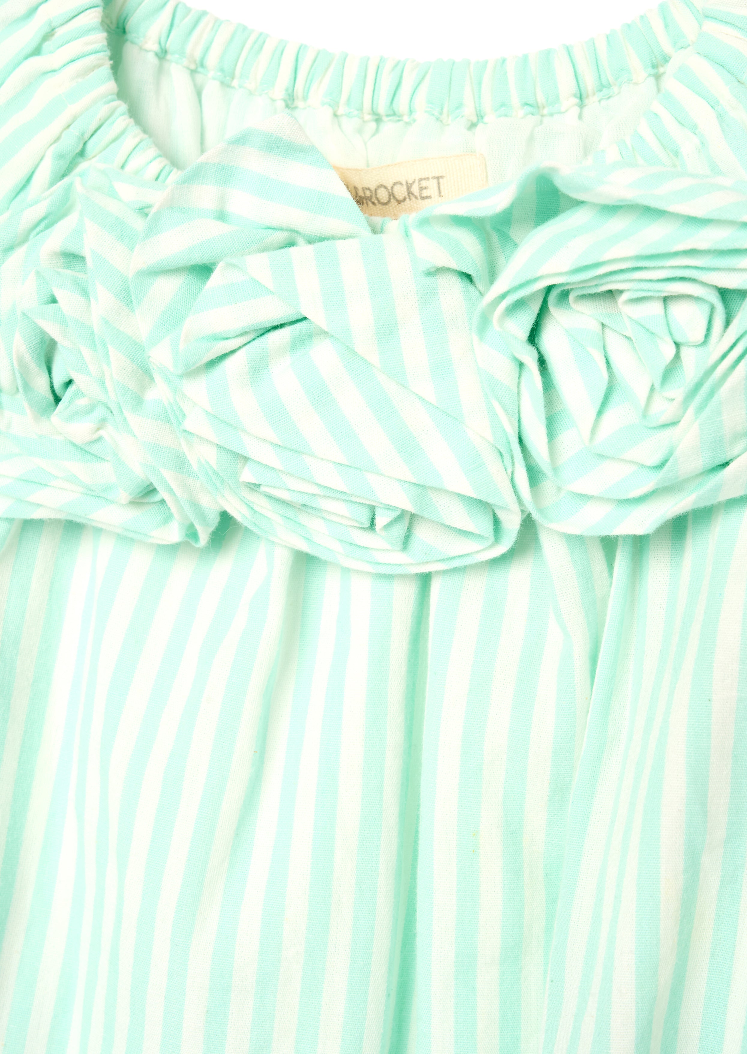 Coletta Corsage Stripe Swing Dress