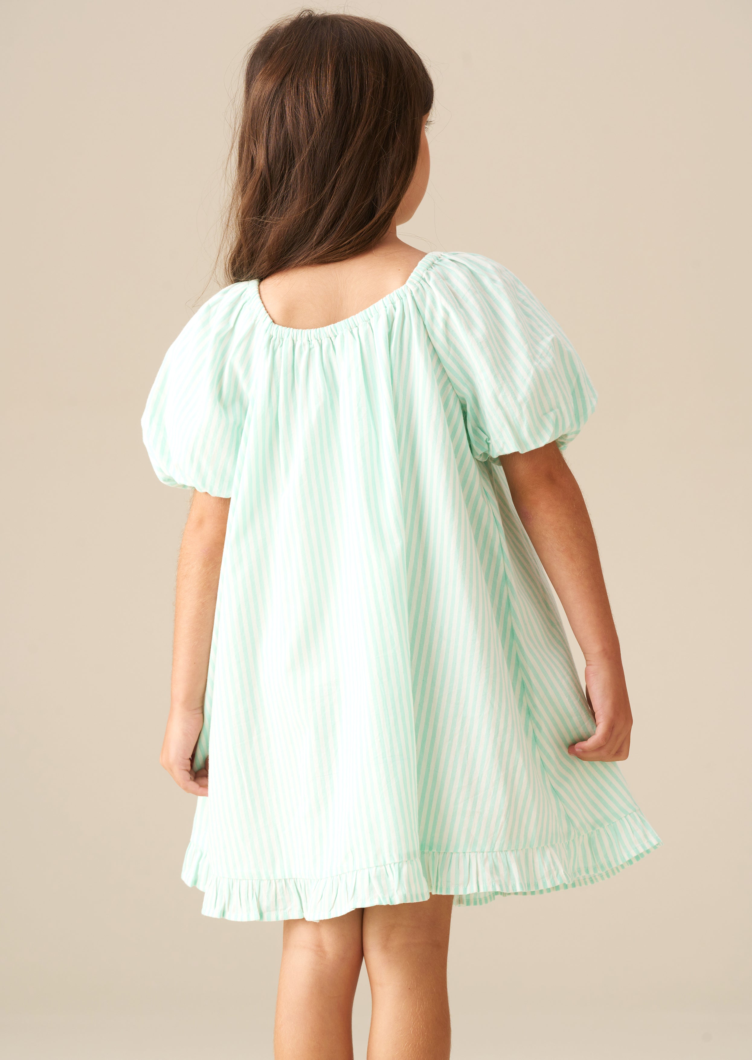 Coletta Corsage Stripe Swing Dress