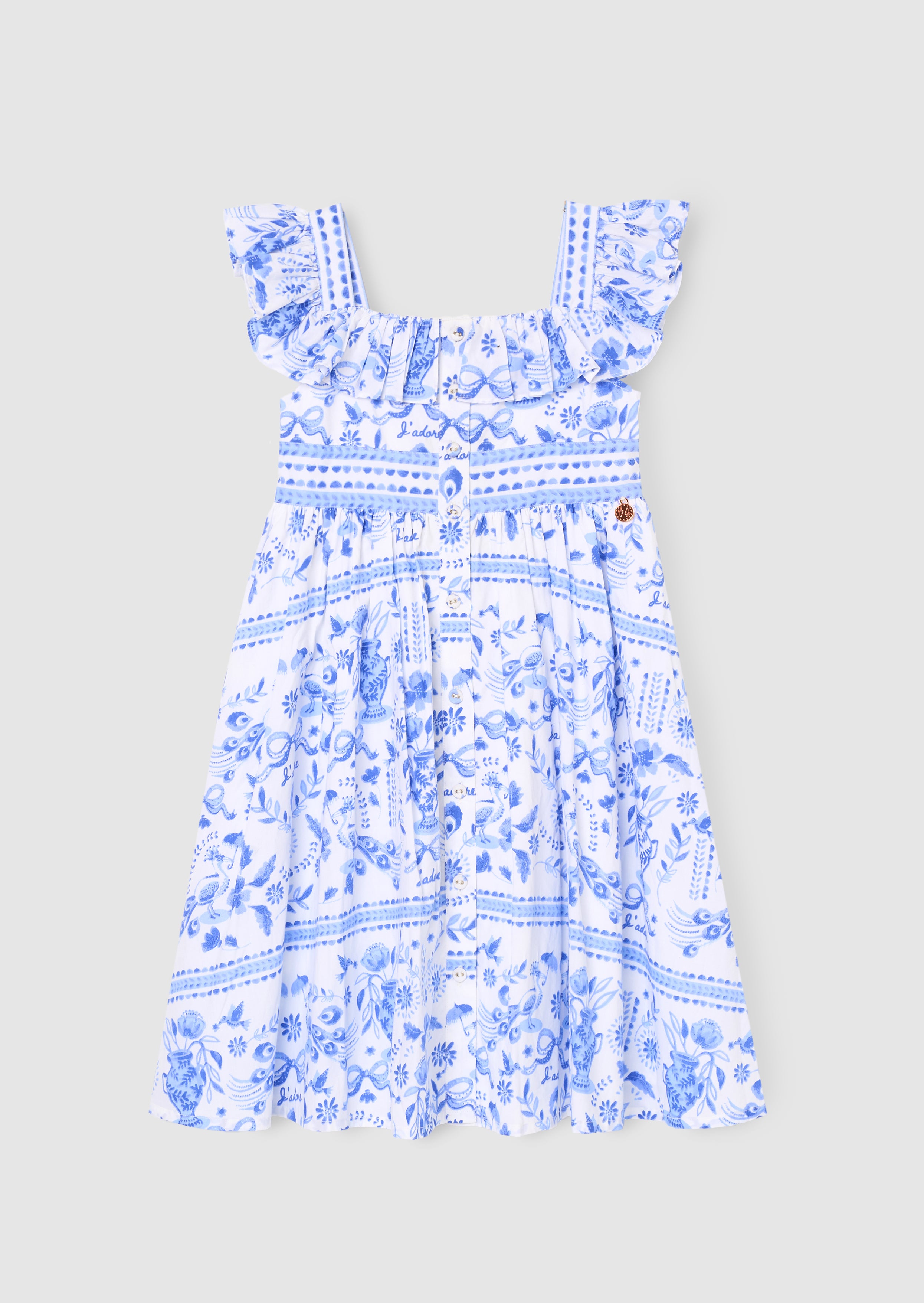 Vestito Ellery Print con Maniche a Volant