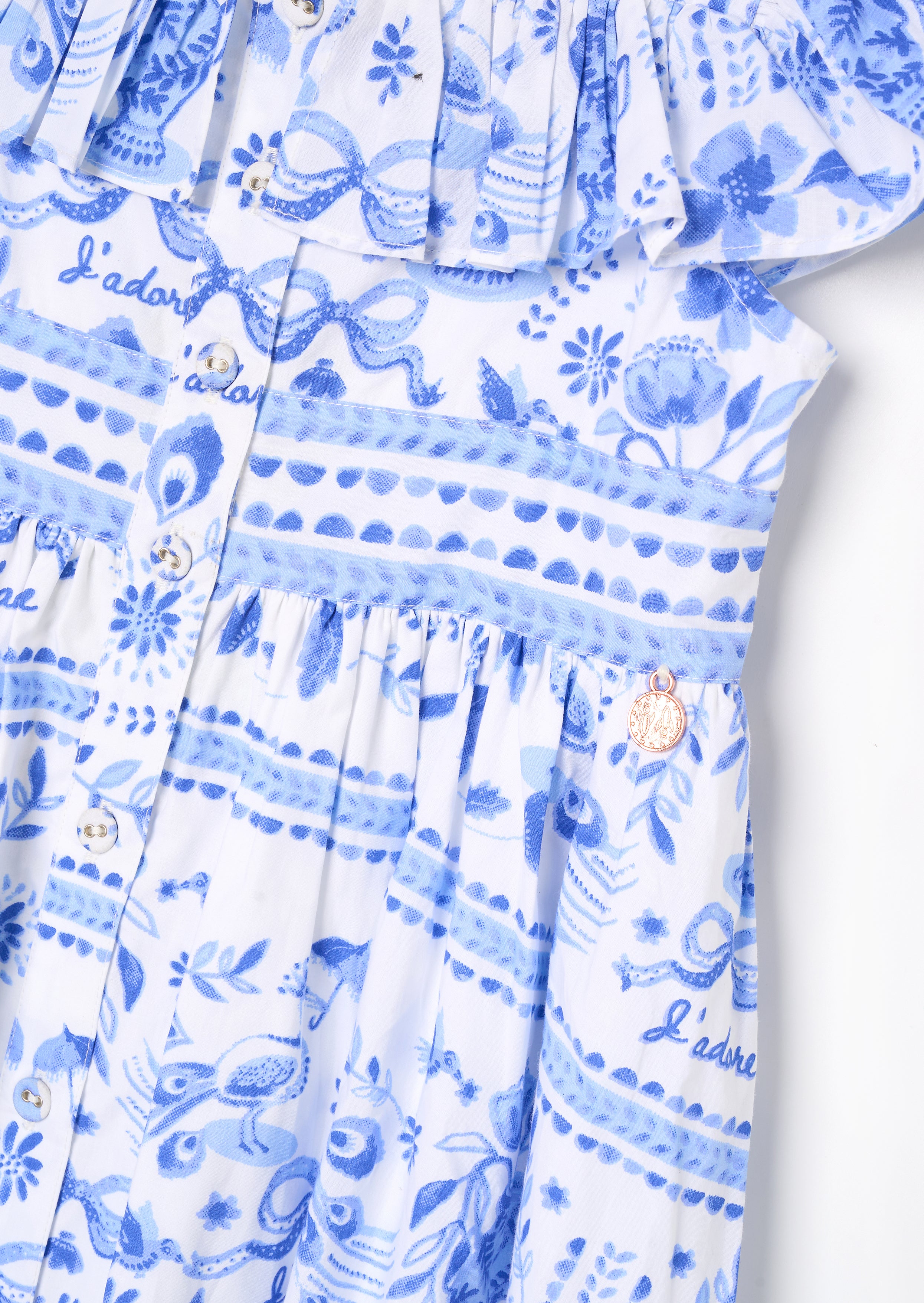 Vestito Ellery Print con Maniche a Volant