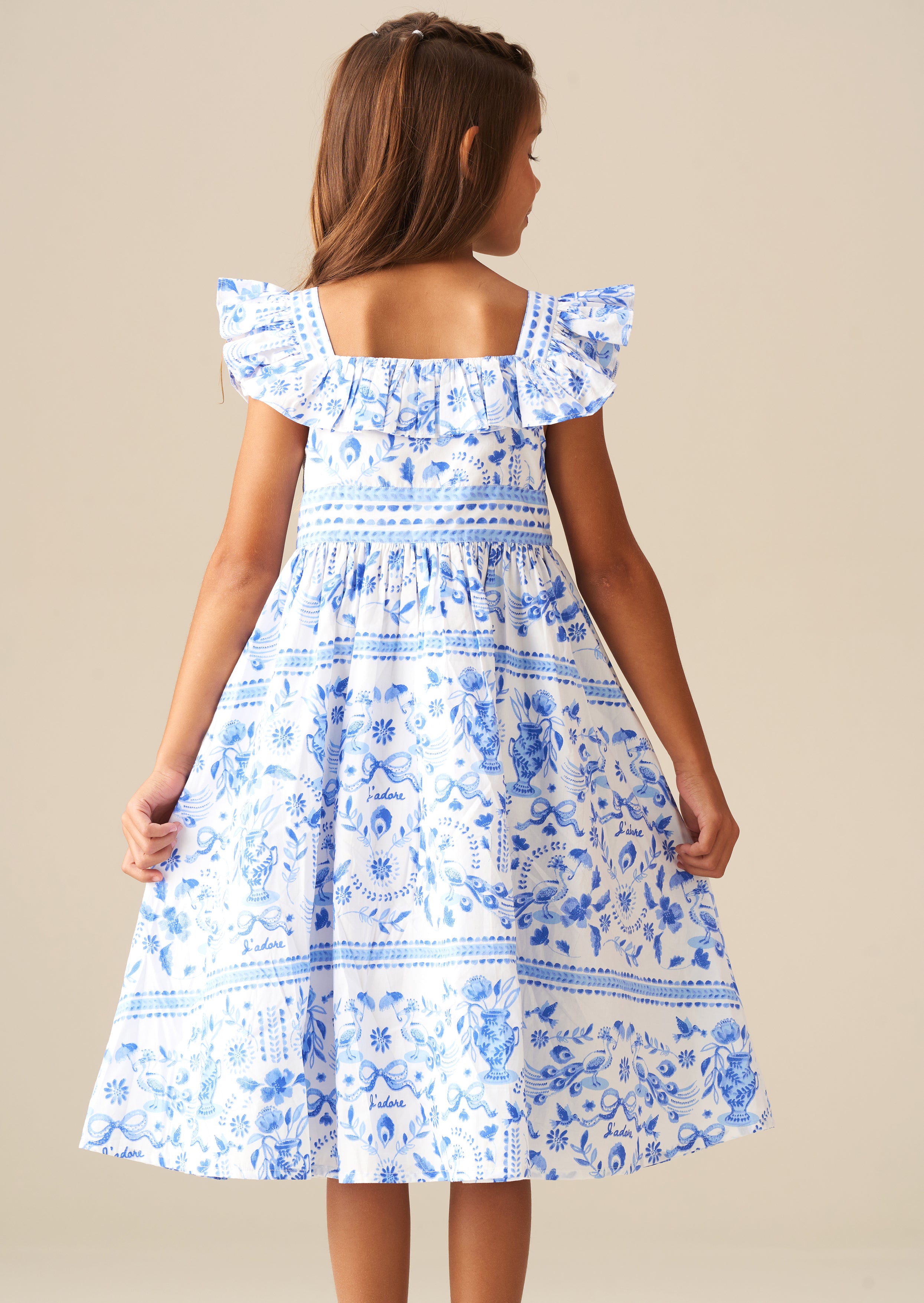 Vestito Ellery Print con Maniche a Volant