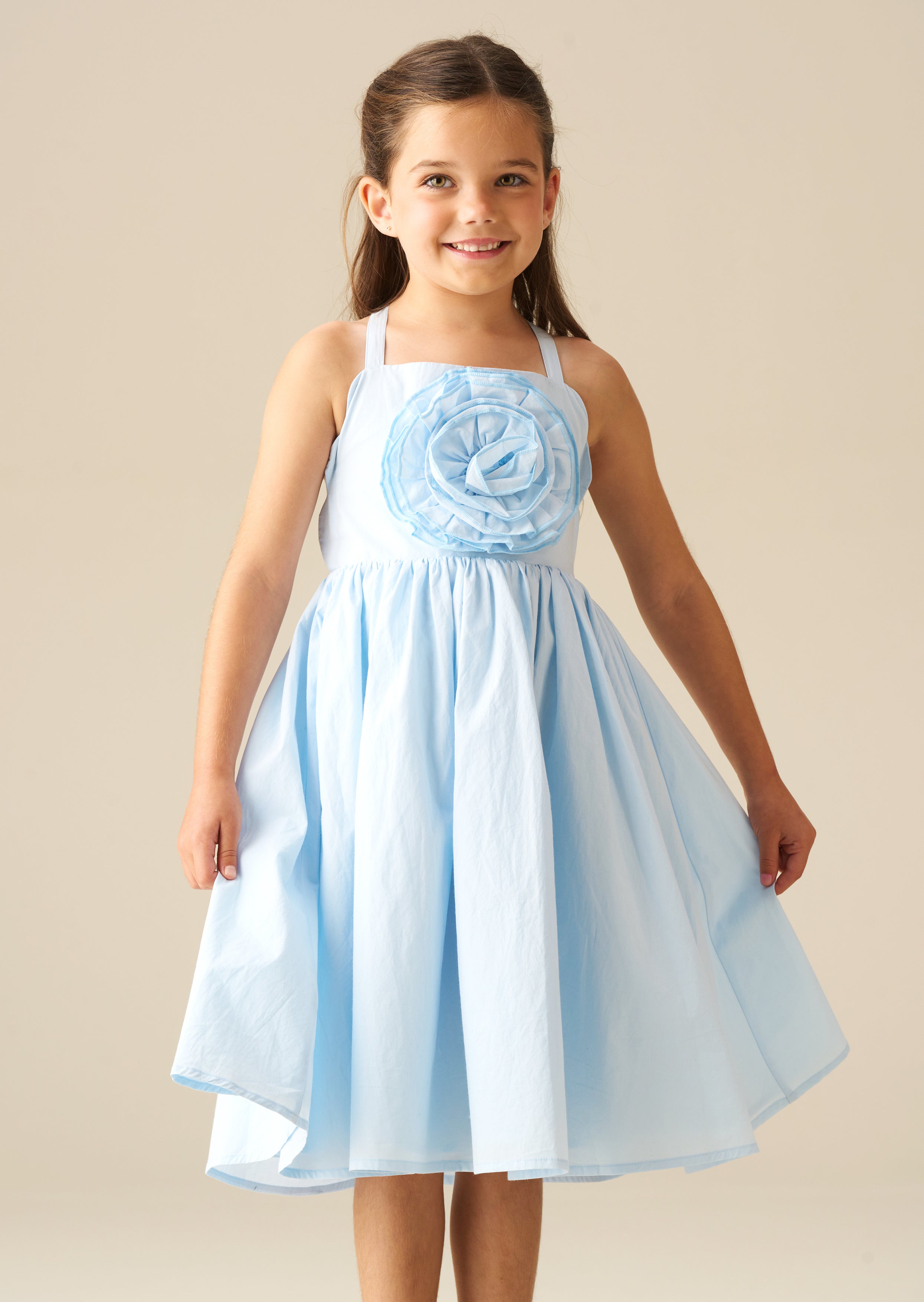 Allegra Corsage Scallop Swing Dress