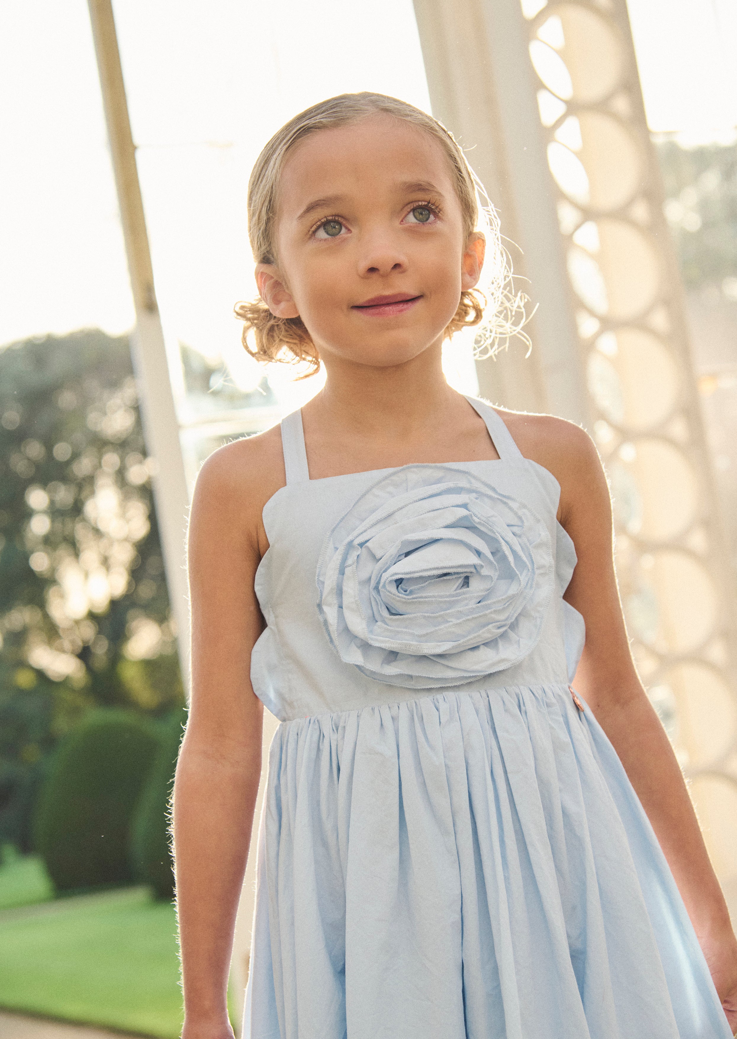 Allegra Corsage Scallop Swing Dress