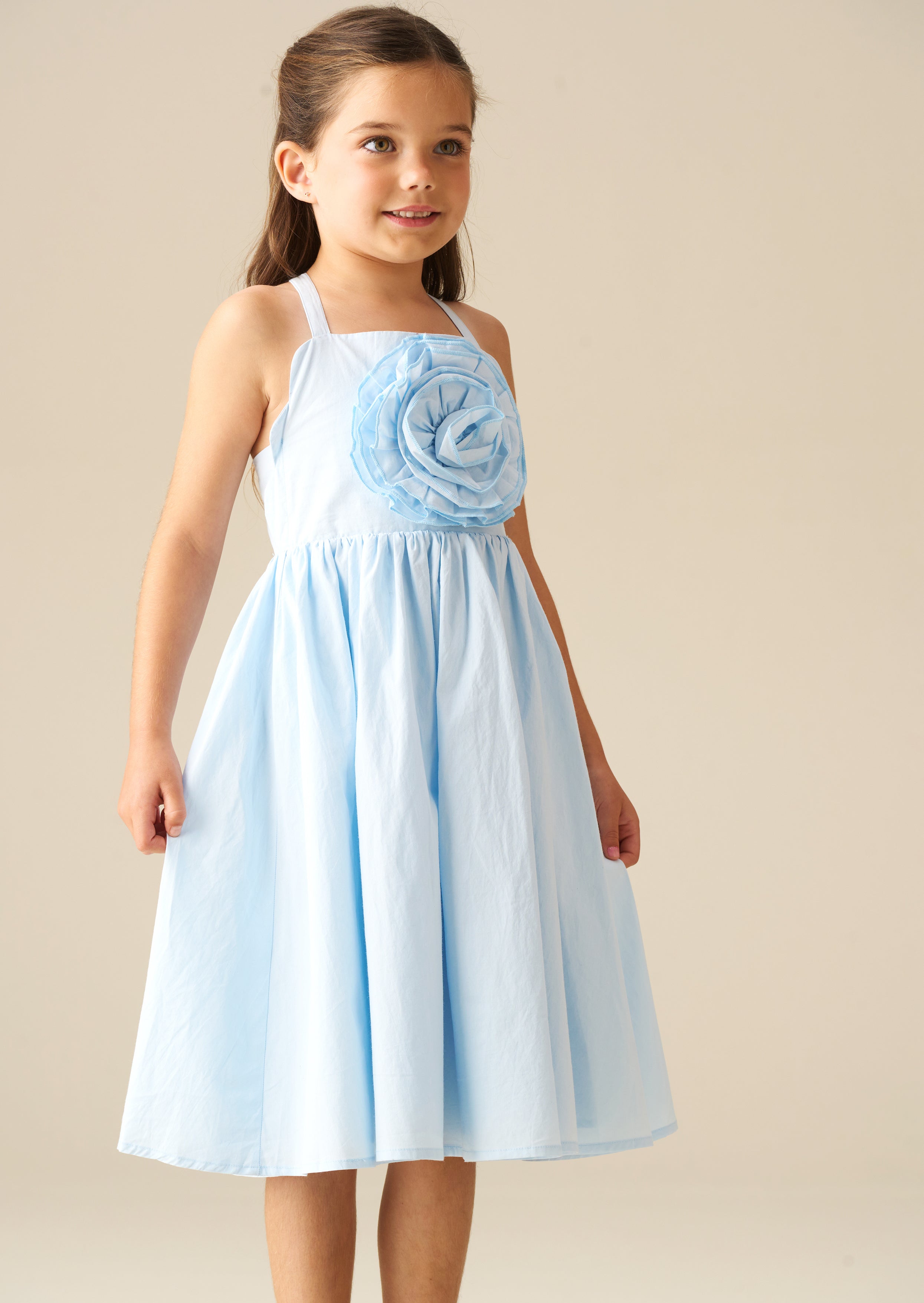 Allegra Corsage Scallop Swing Dress