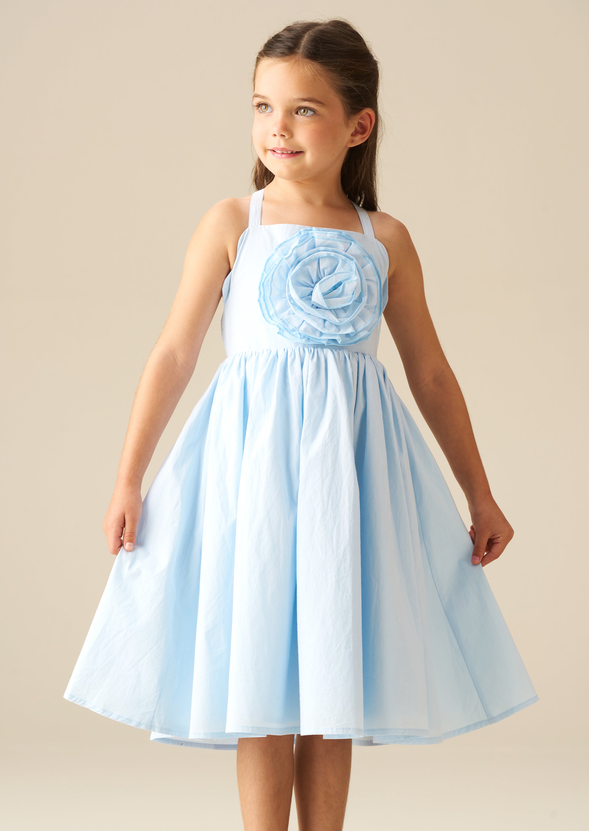 Allegra Corsage Scallop Swing Dress