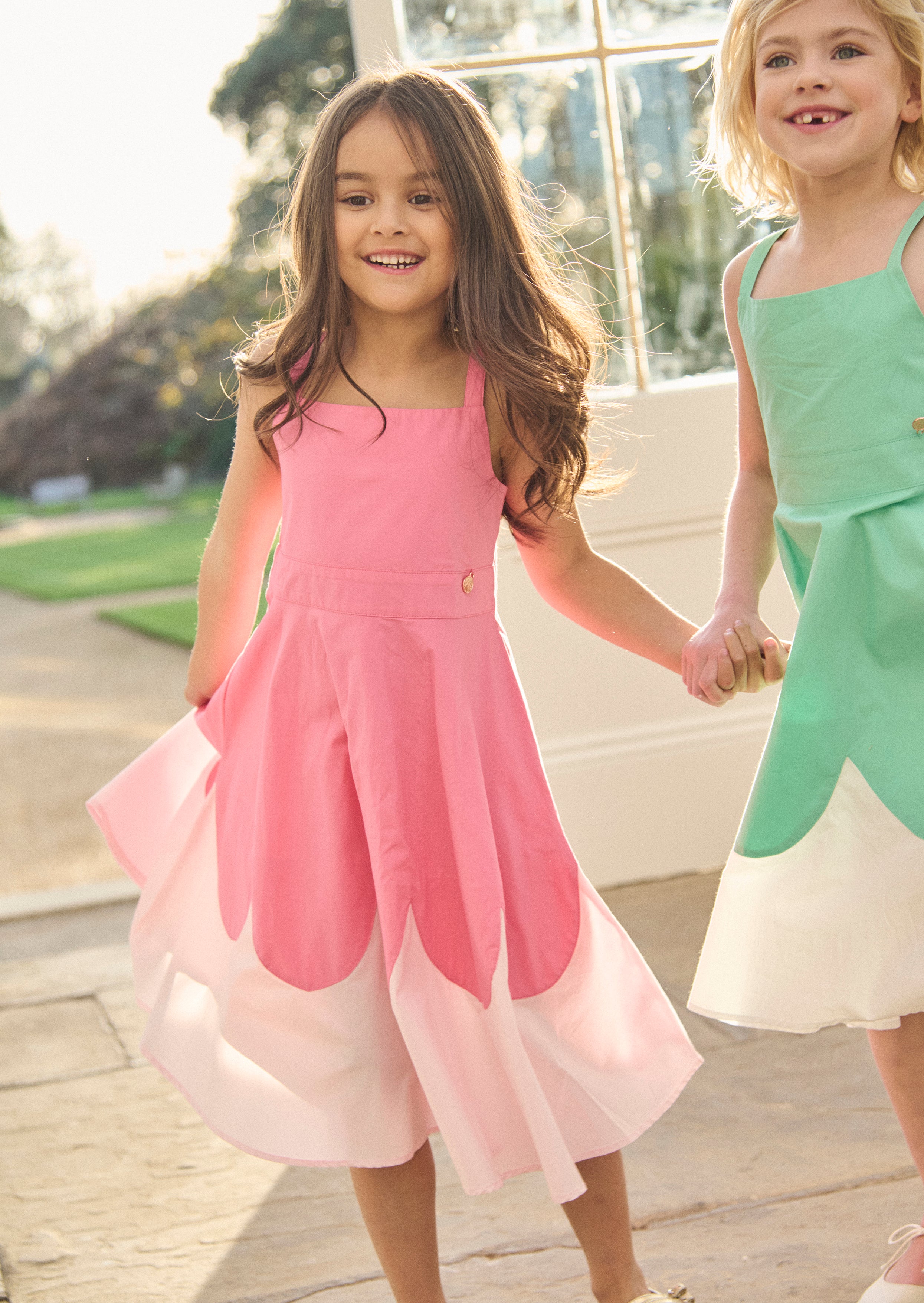 Allegra Pink Scallop Swing Dress