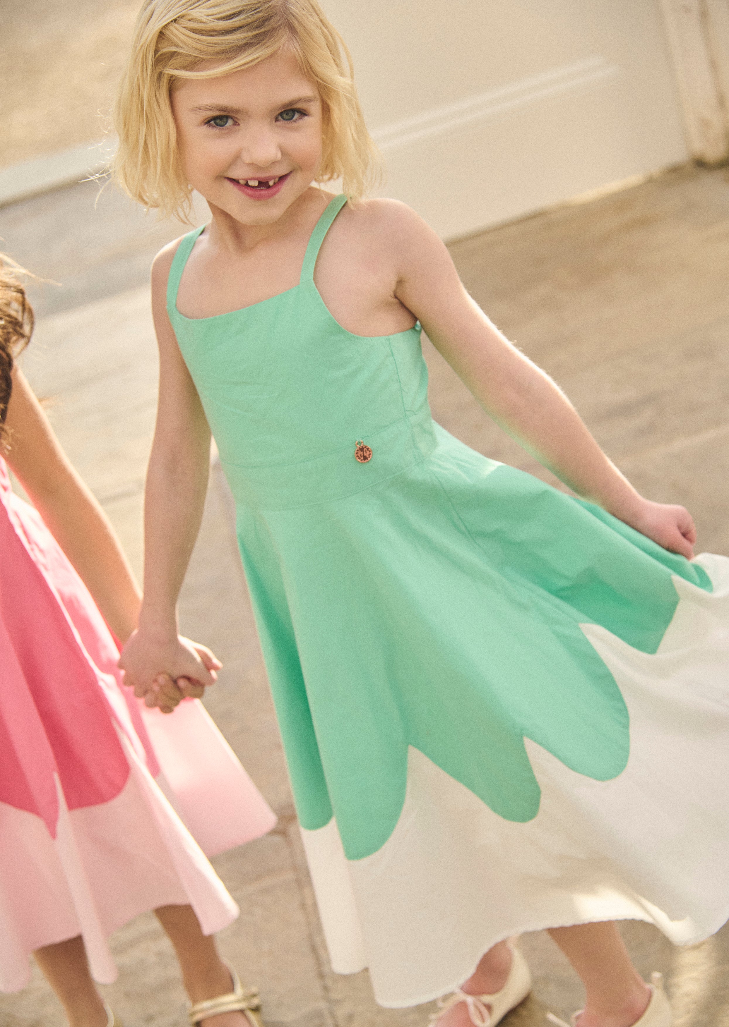 Allegra Green Scallop Swing Dress