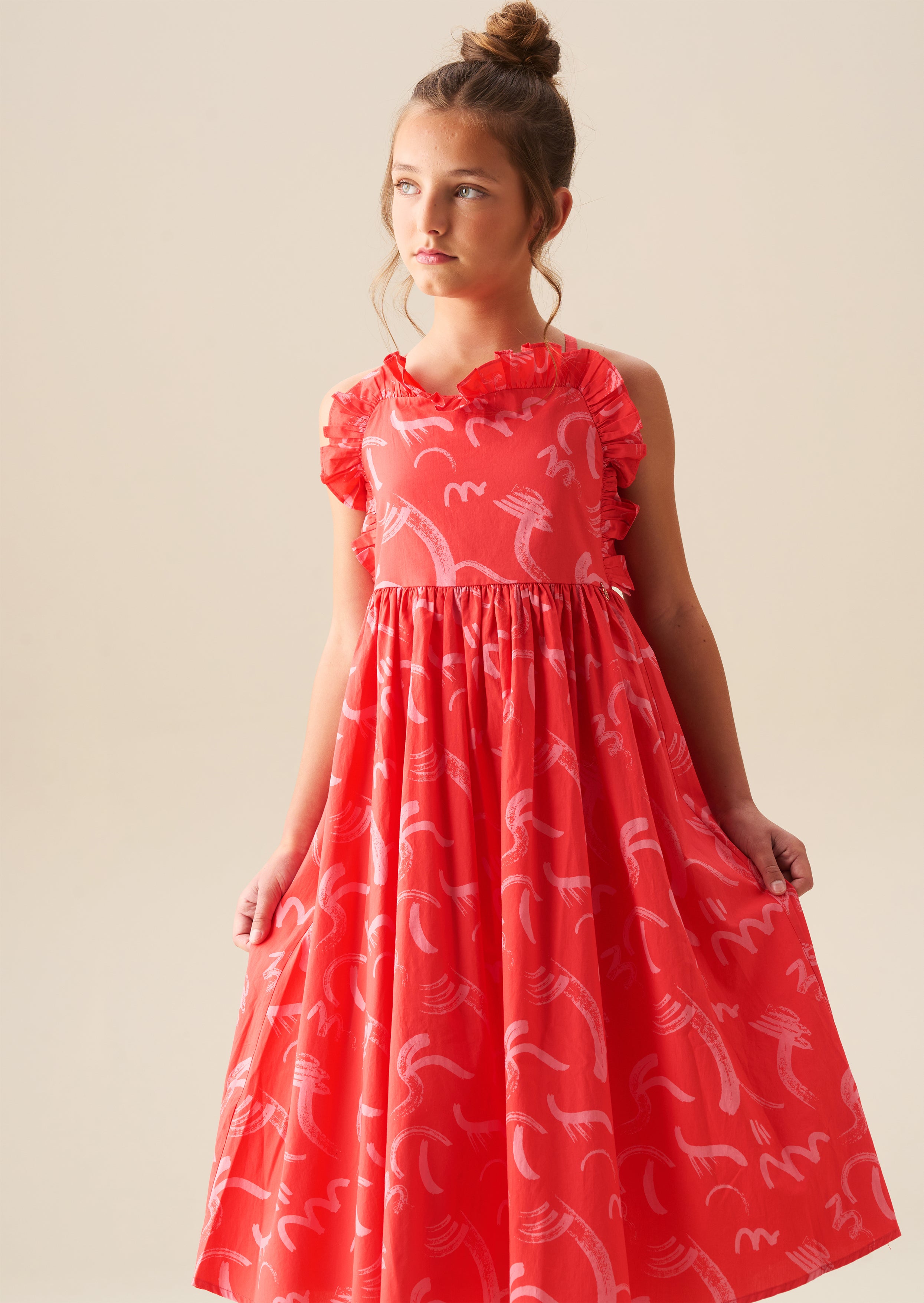 Evie Print Frill Swing Dress