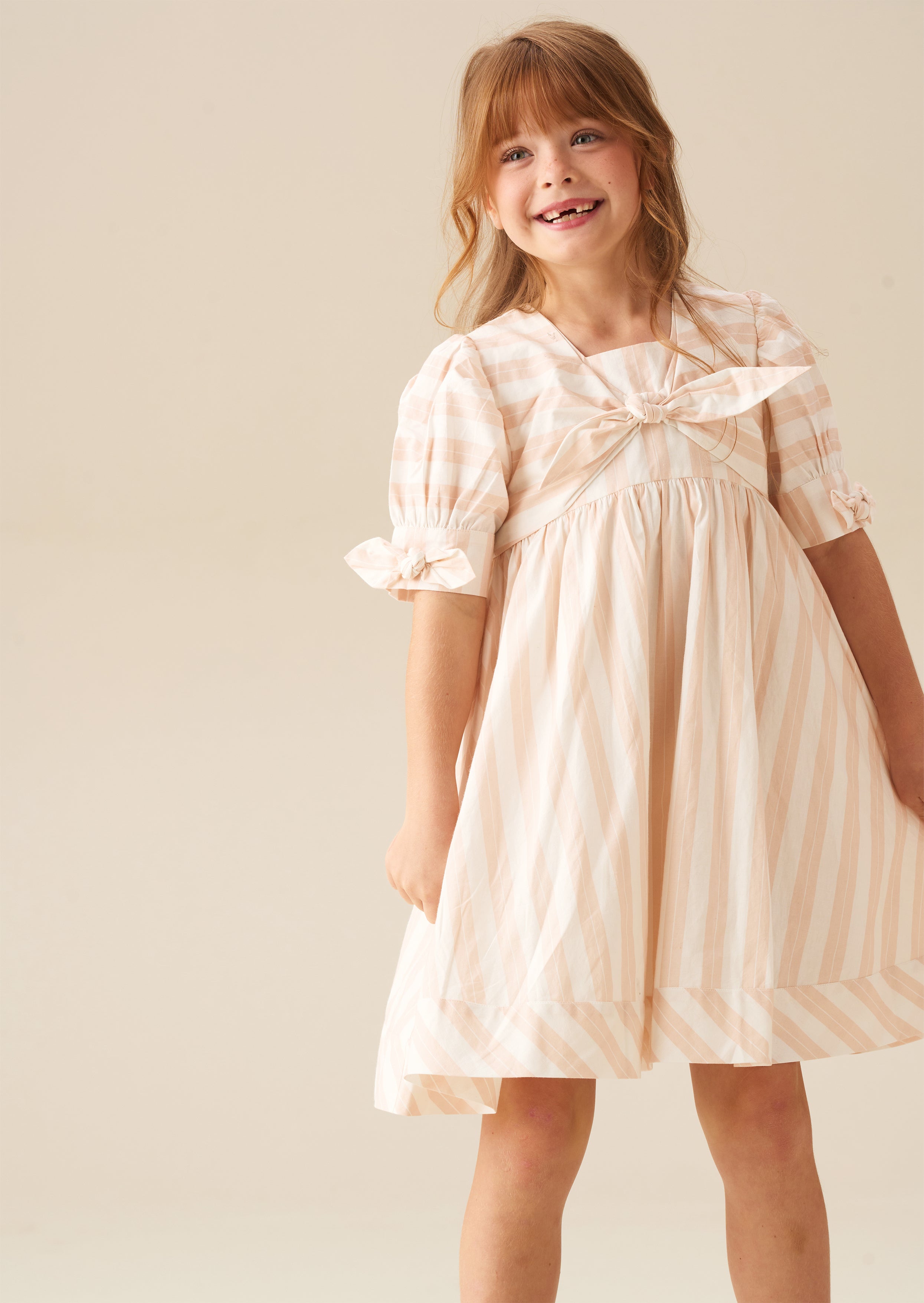 Abito Palma a righe con nodo frontale