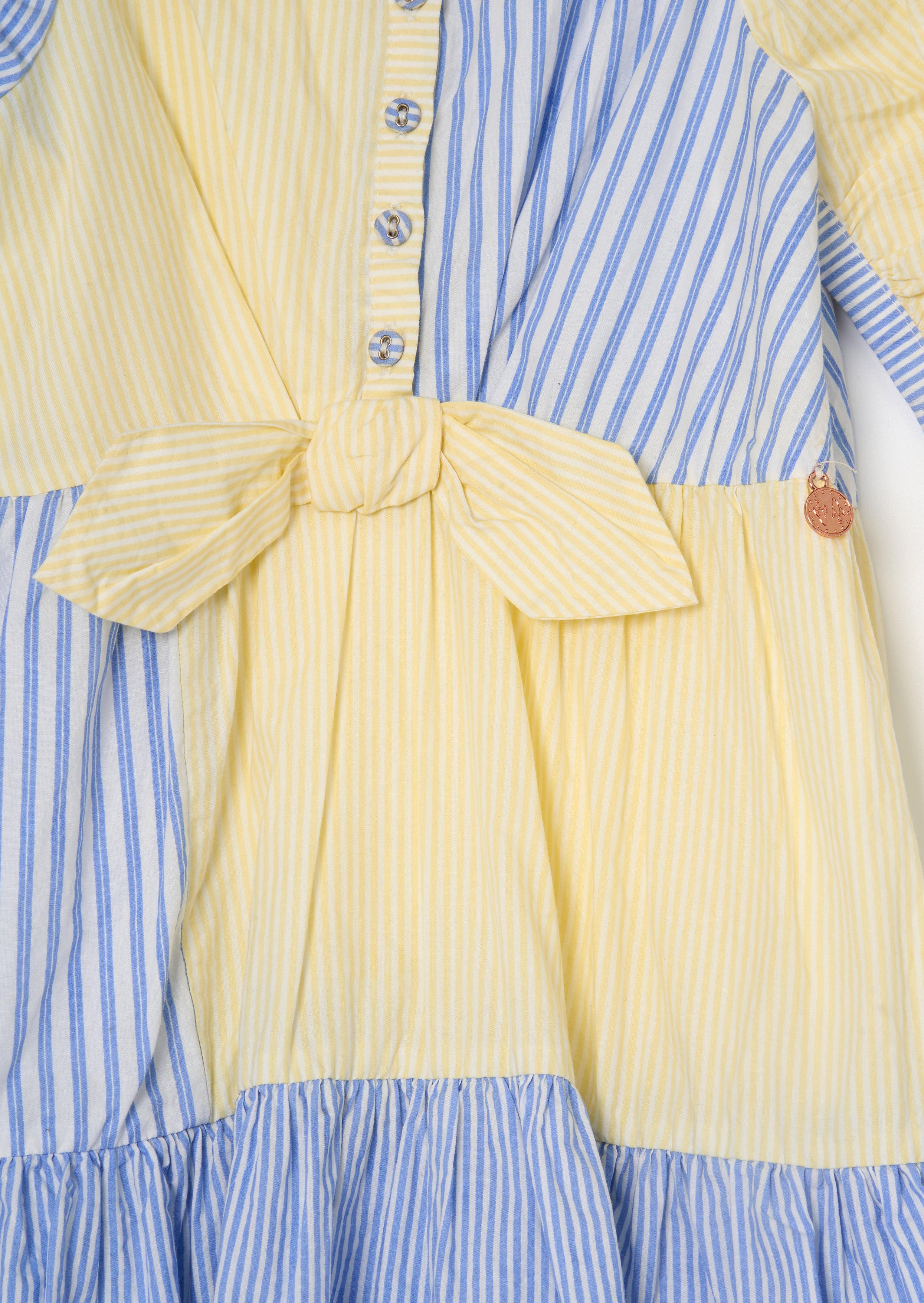 Frankie Blue Mixed Stripe Shirt Dress