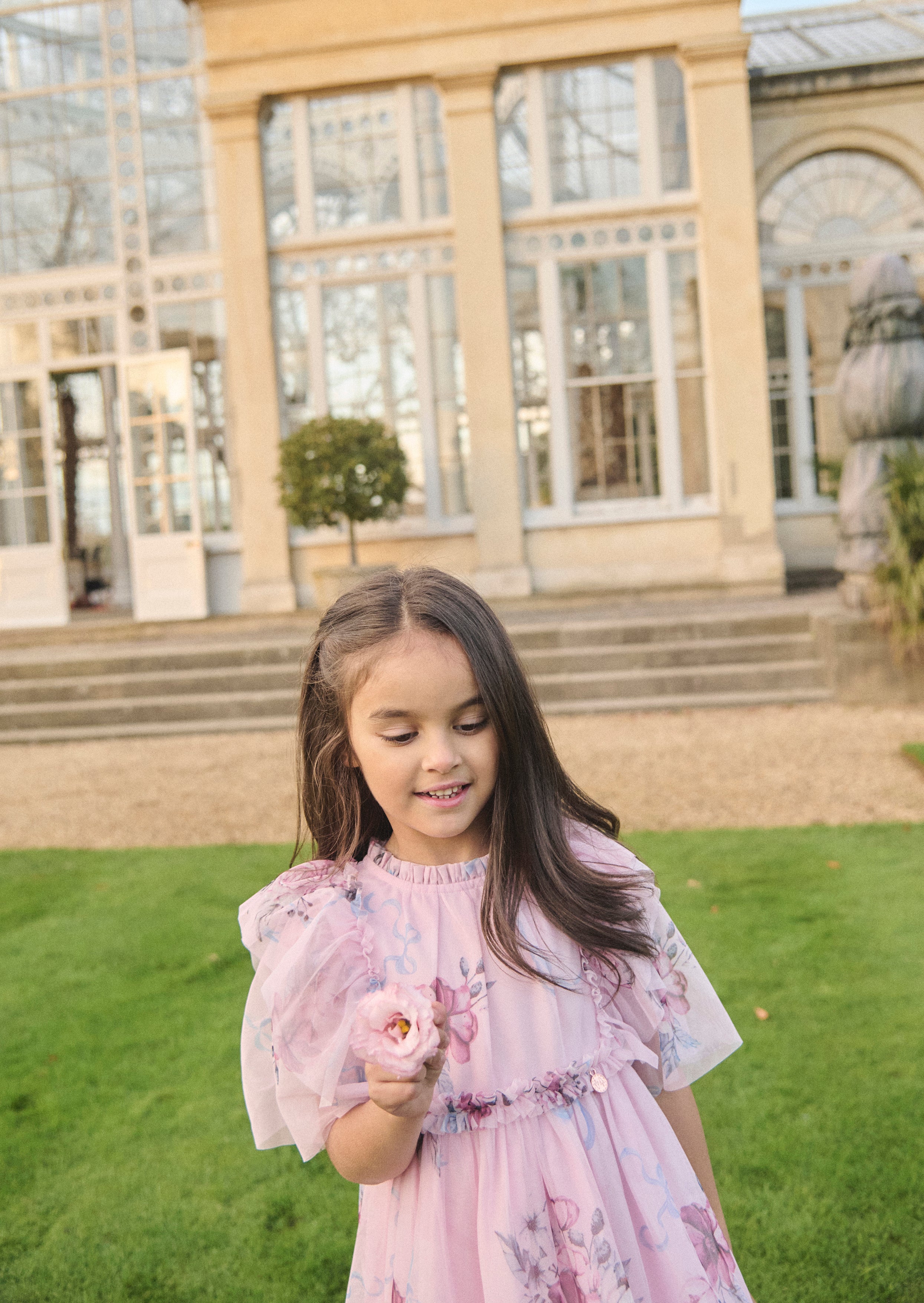 Rosa Pink Floral Mesh Dress