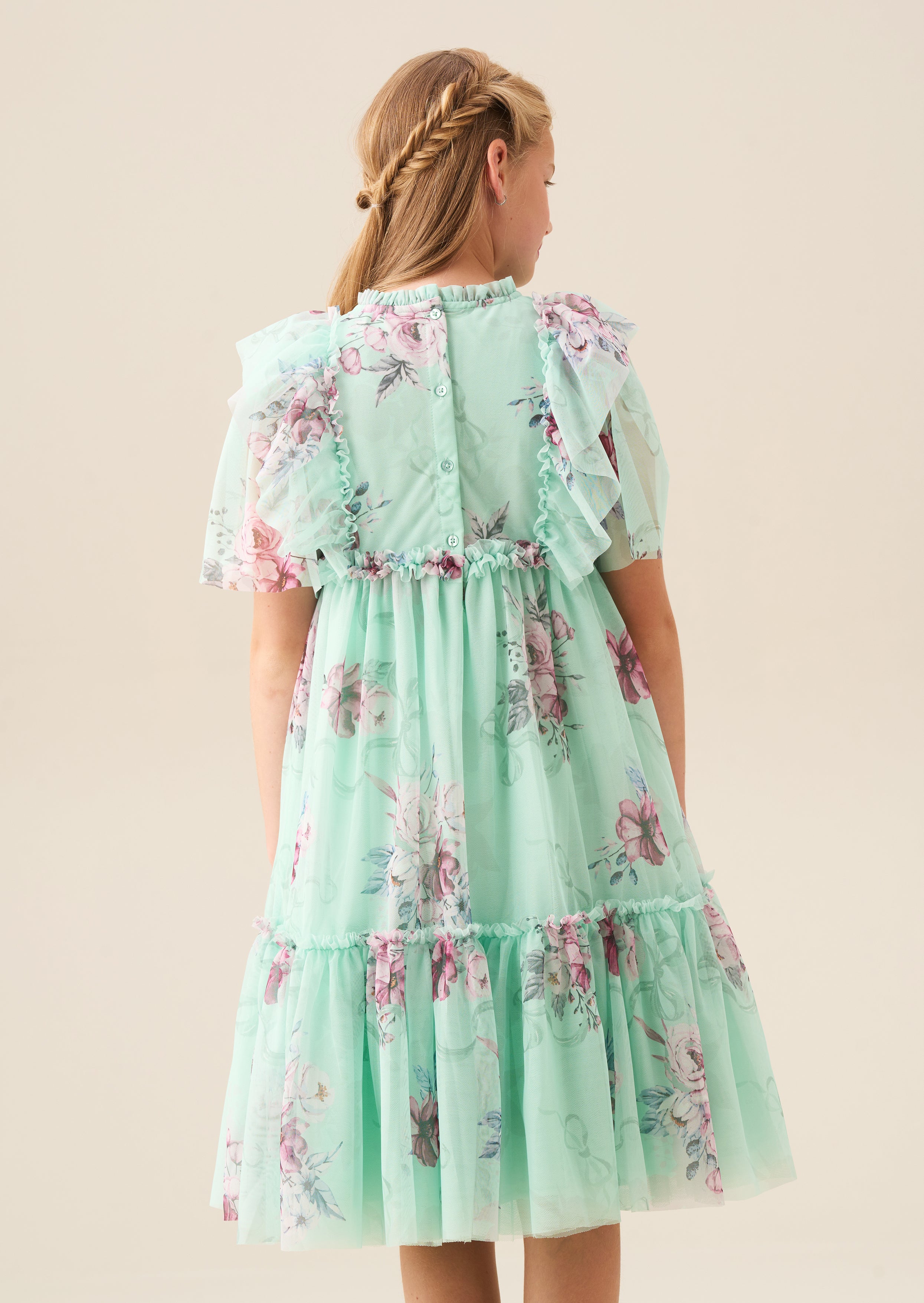 Vestido de malla floral Rosa Mint