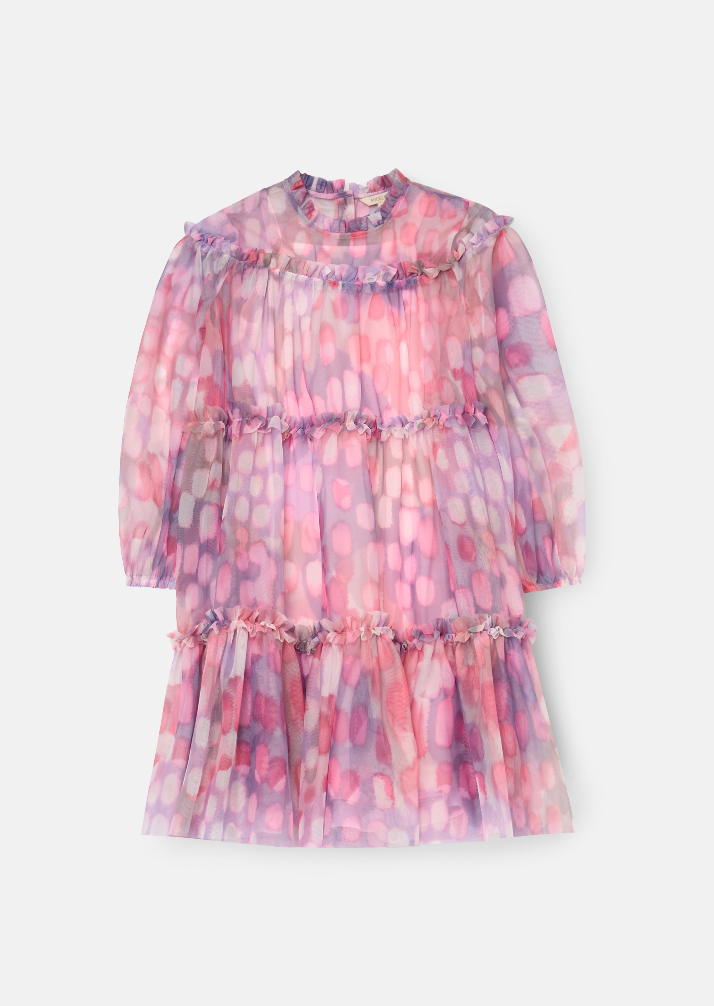 Cara Pink Printed Swing Mesh Dress