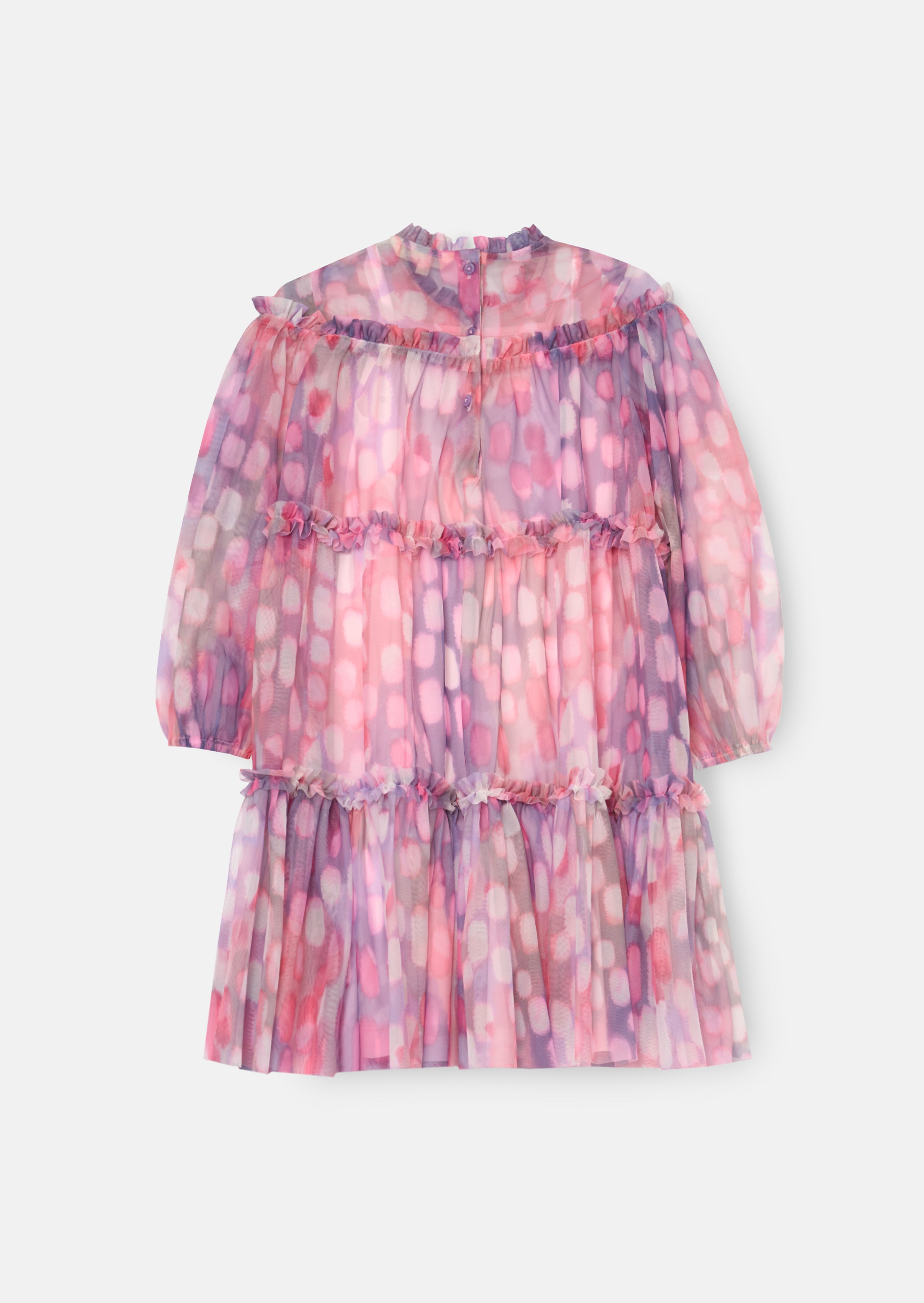 Cara Pink Printed Swing Mesh Dress