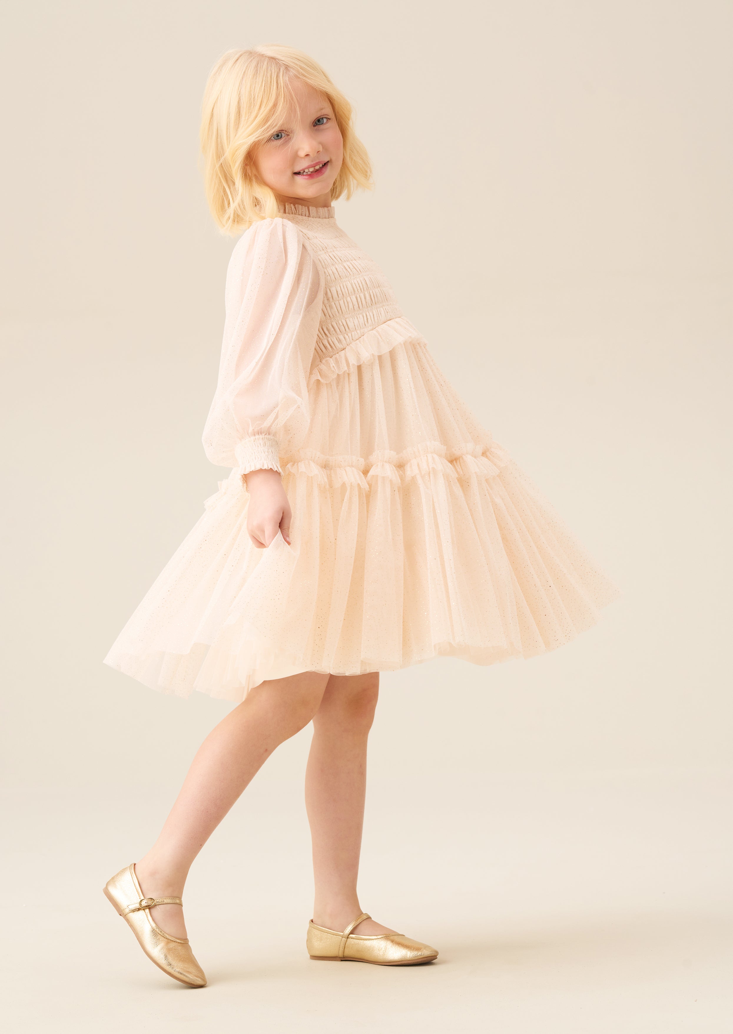 Willow Ivory Balloon Sleeve Boho Dress