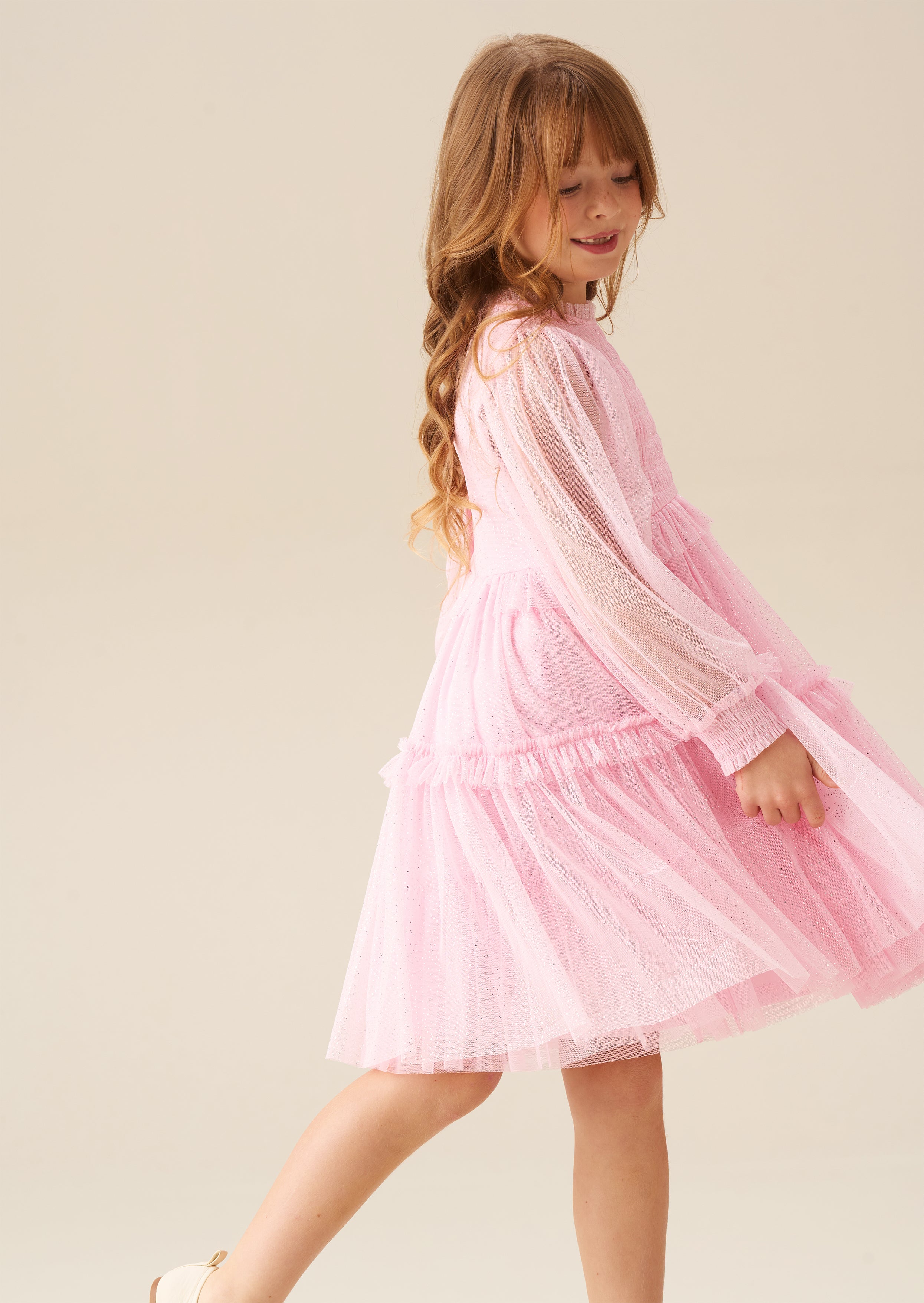Willow Pink Balloon Sleeve Boho Dress