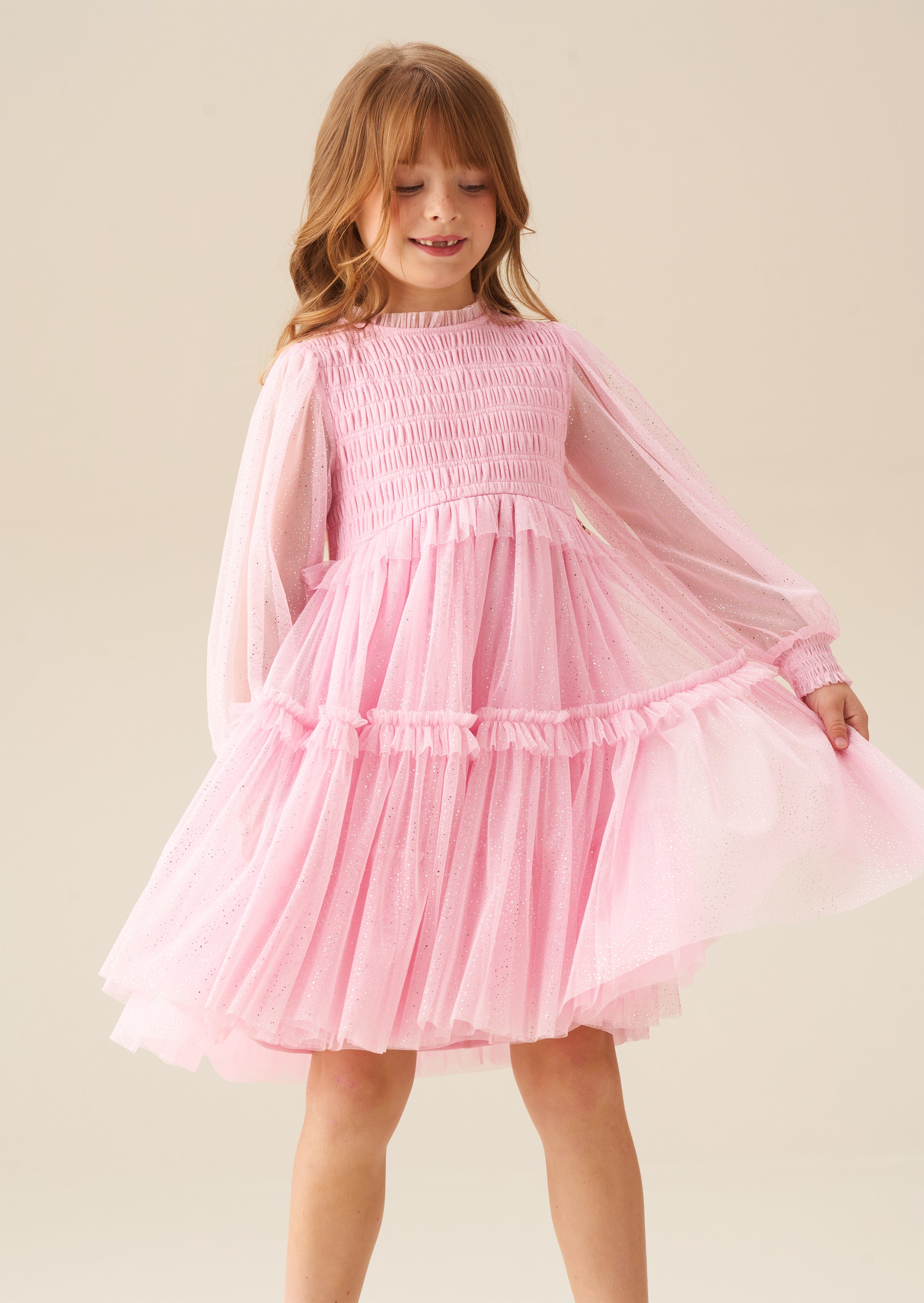 Willow Pink Balloon Sleeve Boho Dress