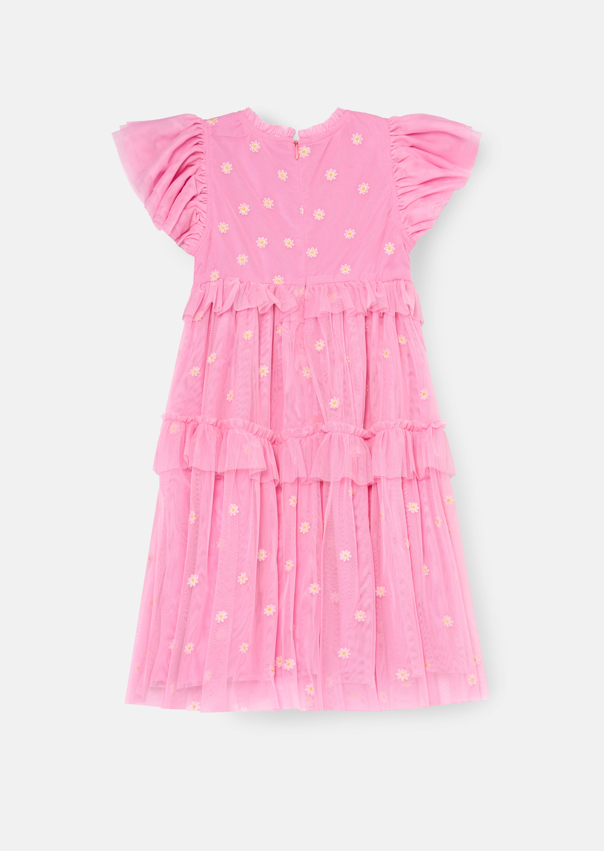Luisa Pink Embroidered Mesh Dress