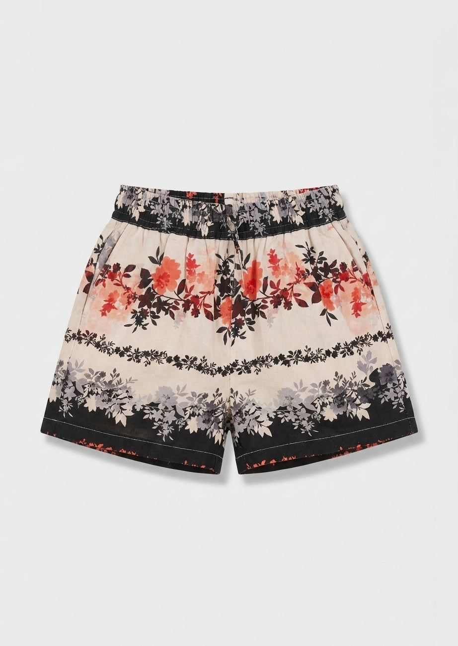 شورتات بروك بطبعة الكتان