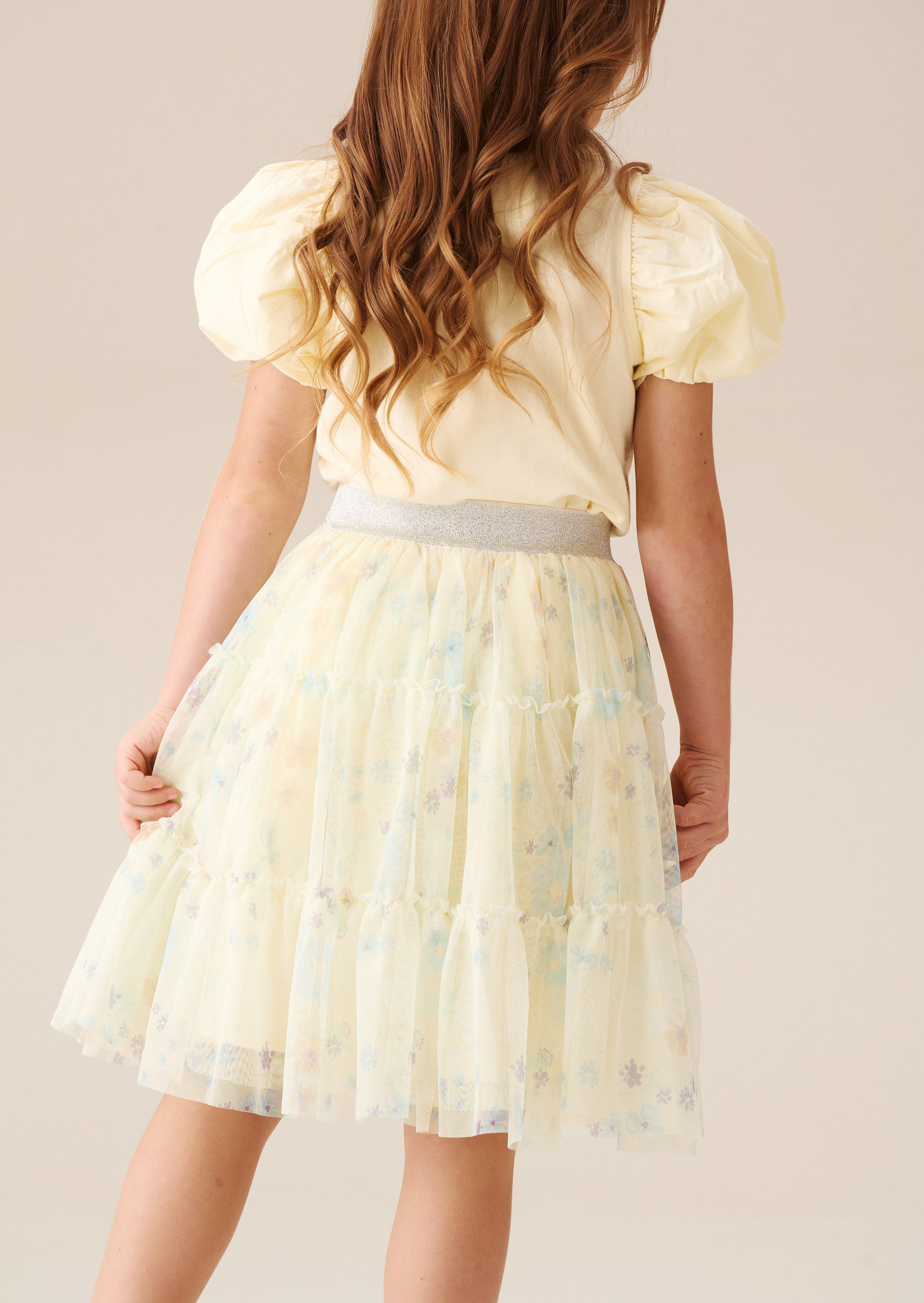 Mae Floral Print Mesh Skirt