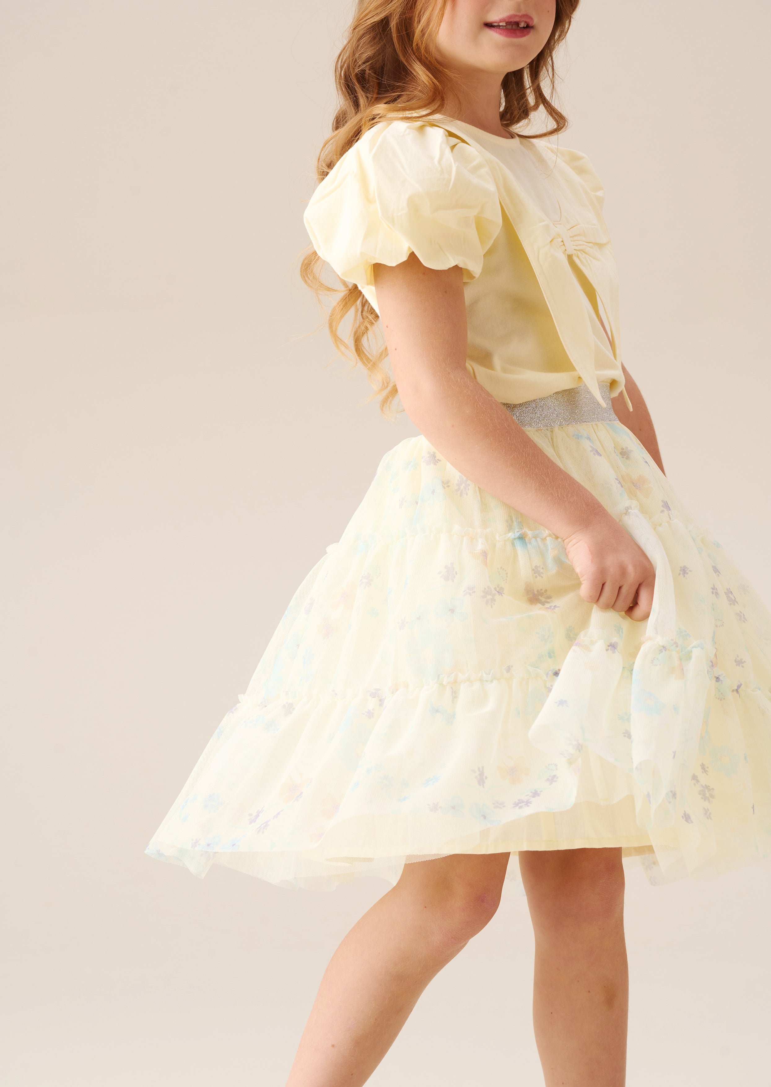 Mae Floral Print Mesh Skirt