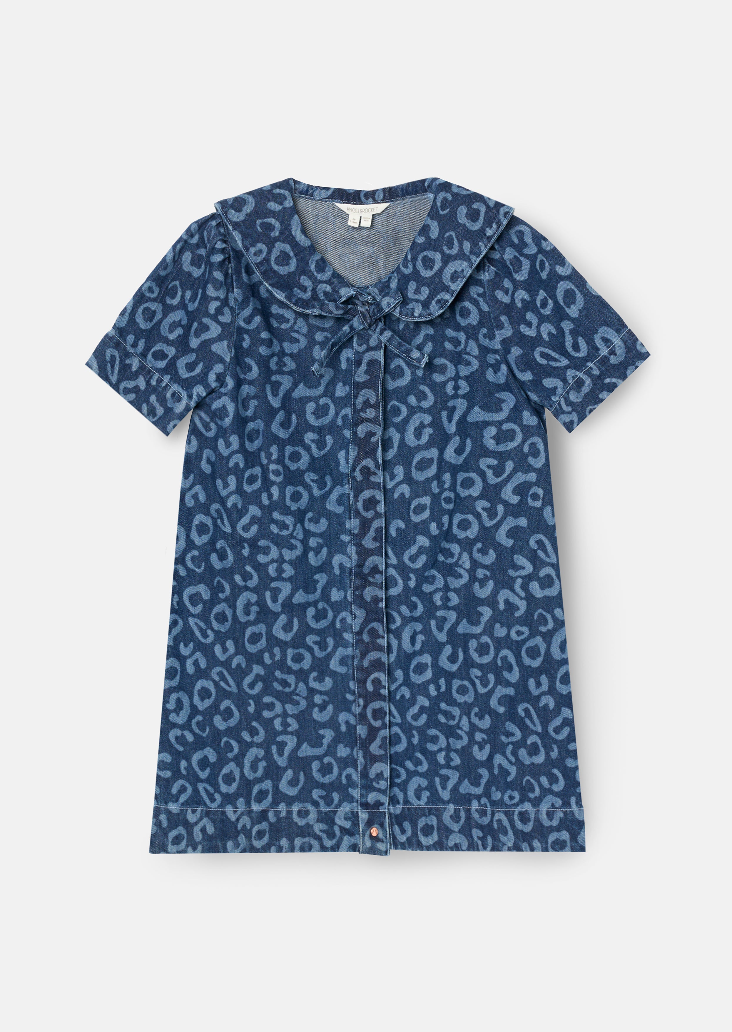 Saoirse Leoparden-Jeanskleid mit Kragen