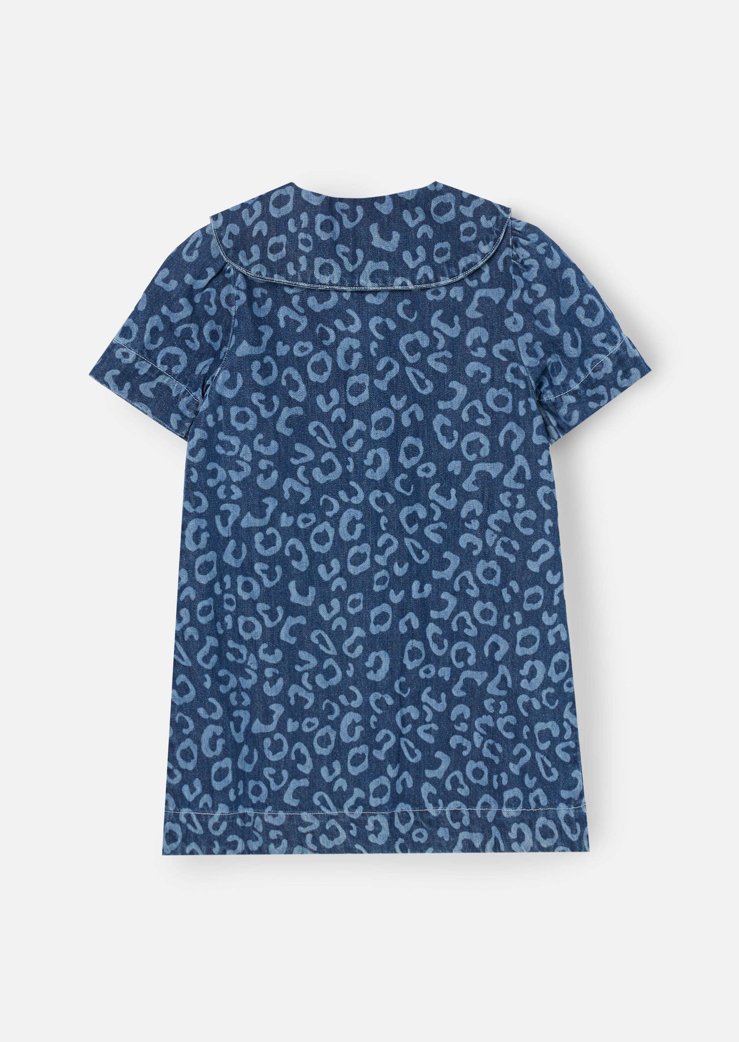 Saoirse Leoparden-Jeanskleid mit Kragen