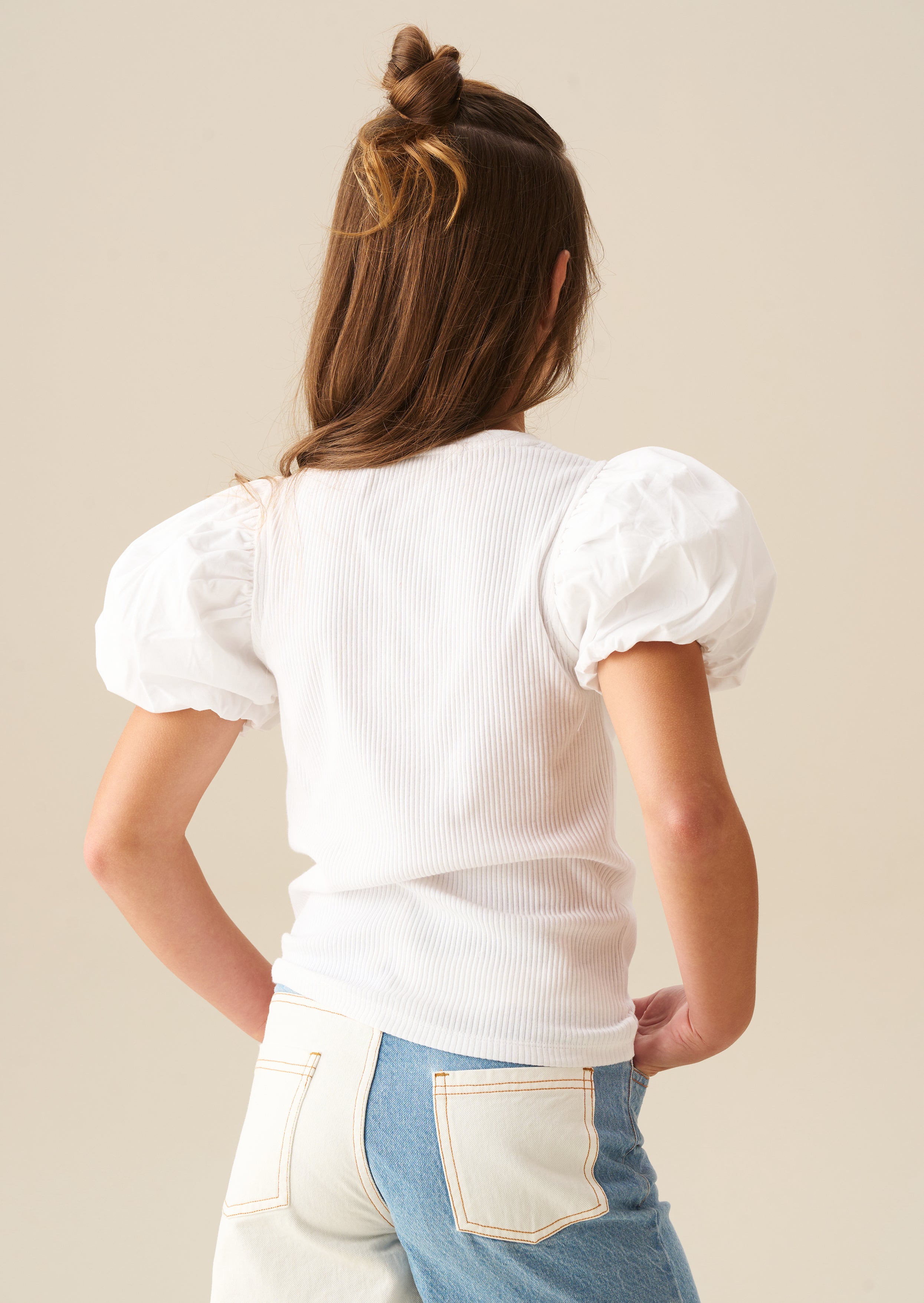 Eve Ruffle Heart Puff Sleeve Tee