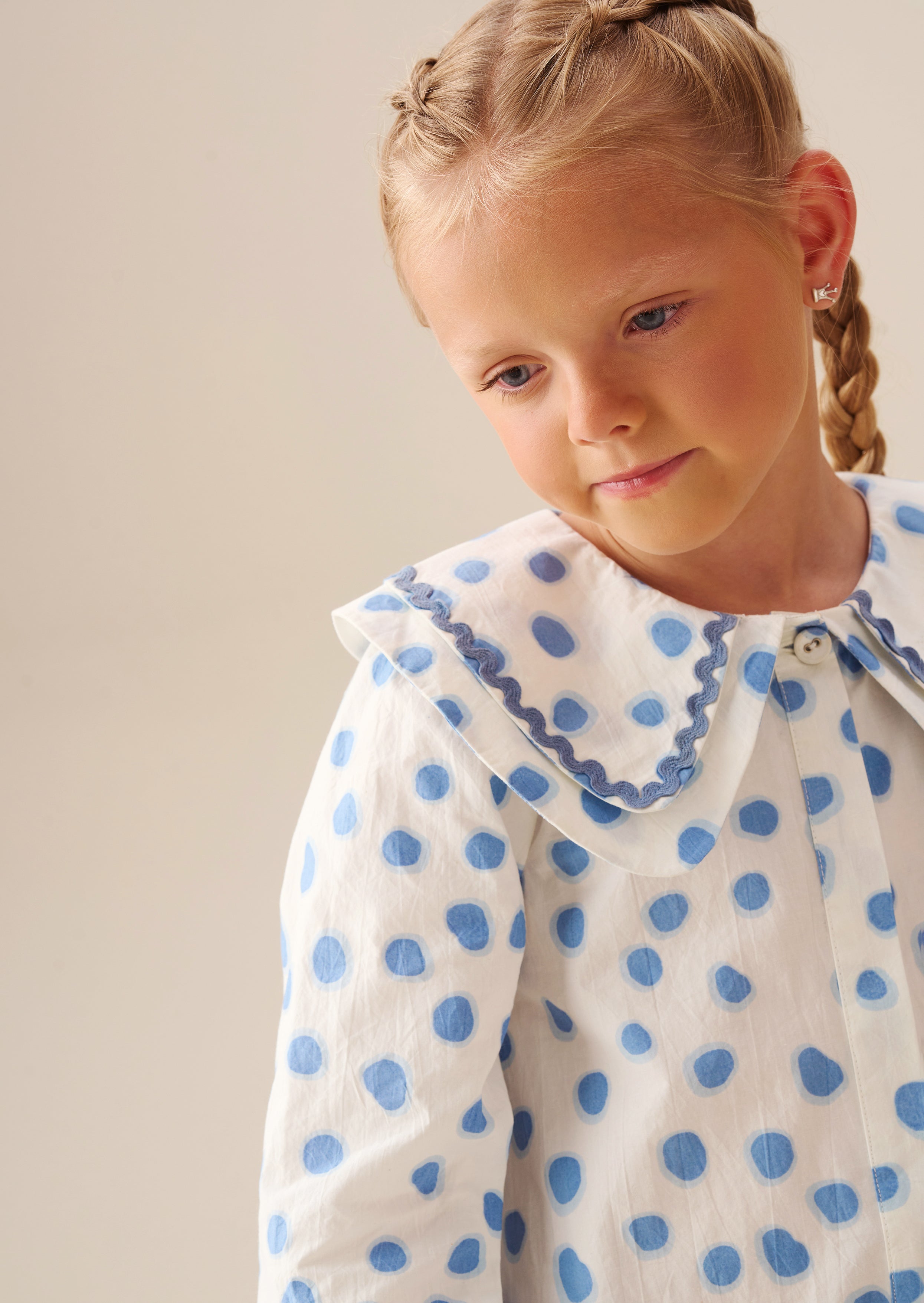 Leonie Double Collar Spot Blouse