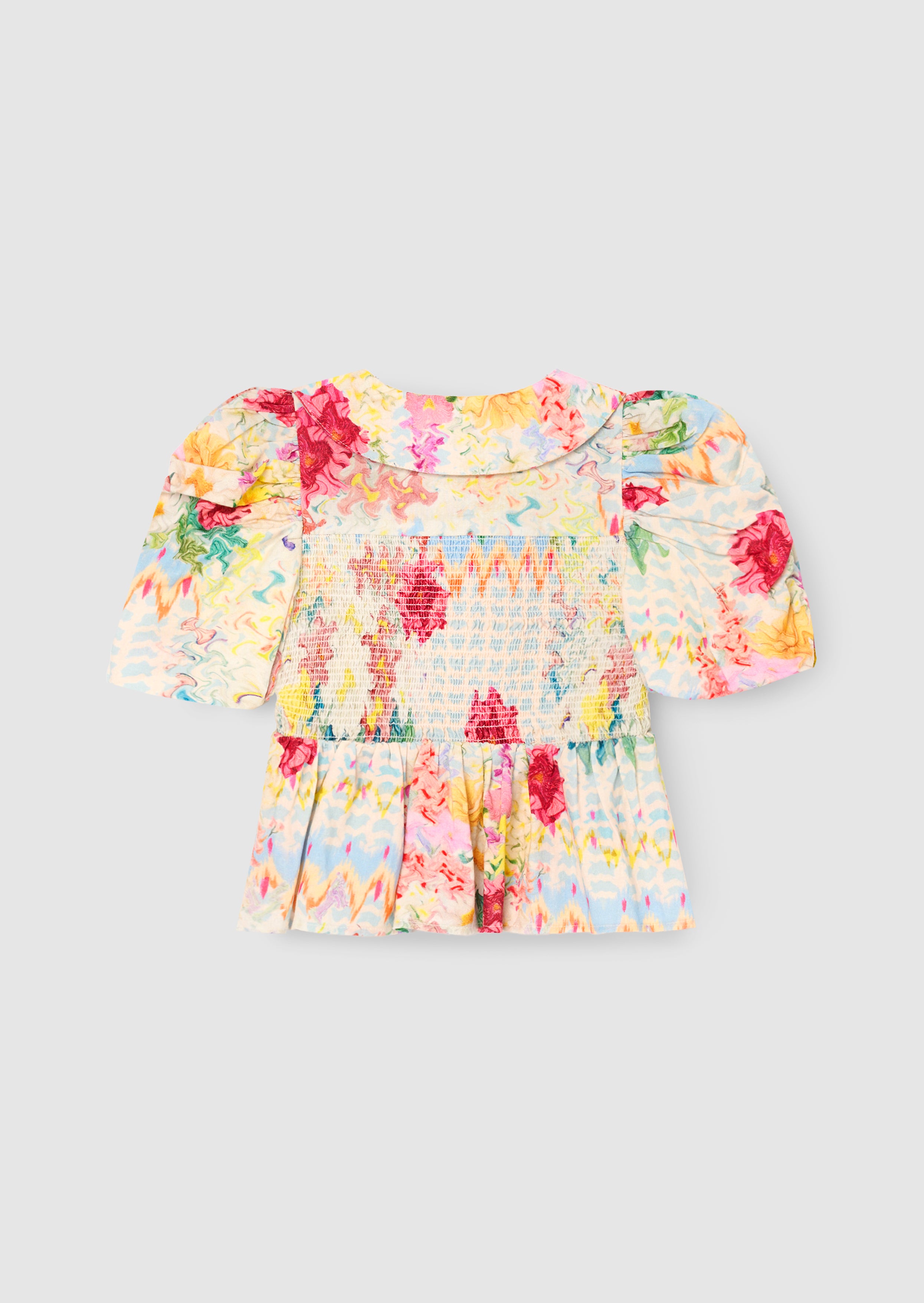 بلوزة أورلا متعددة الألوان بياقة بيتر بان مطرزة