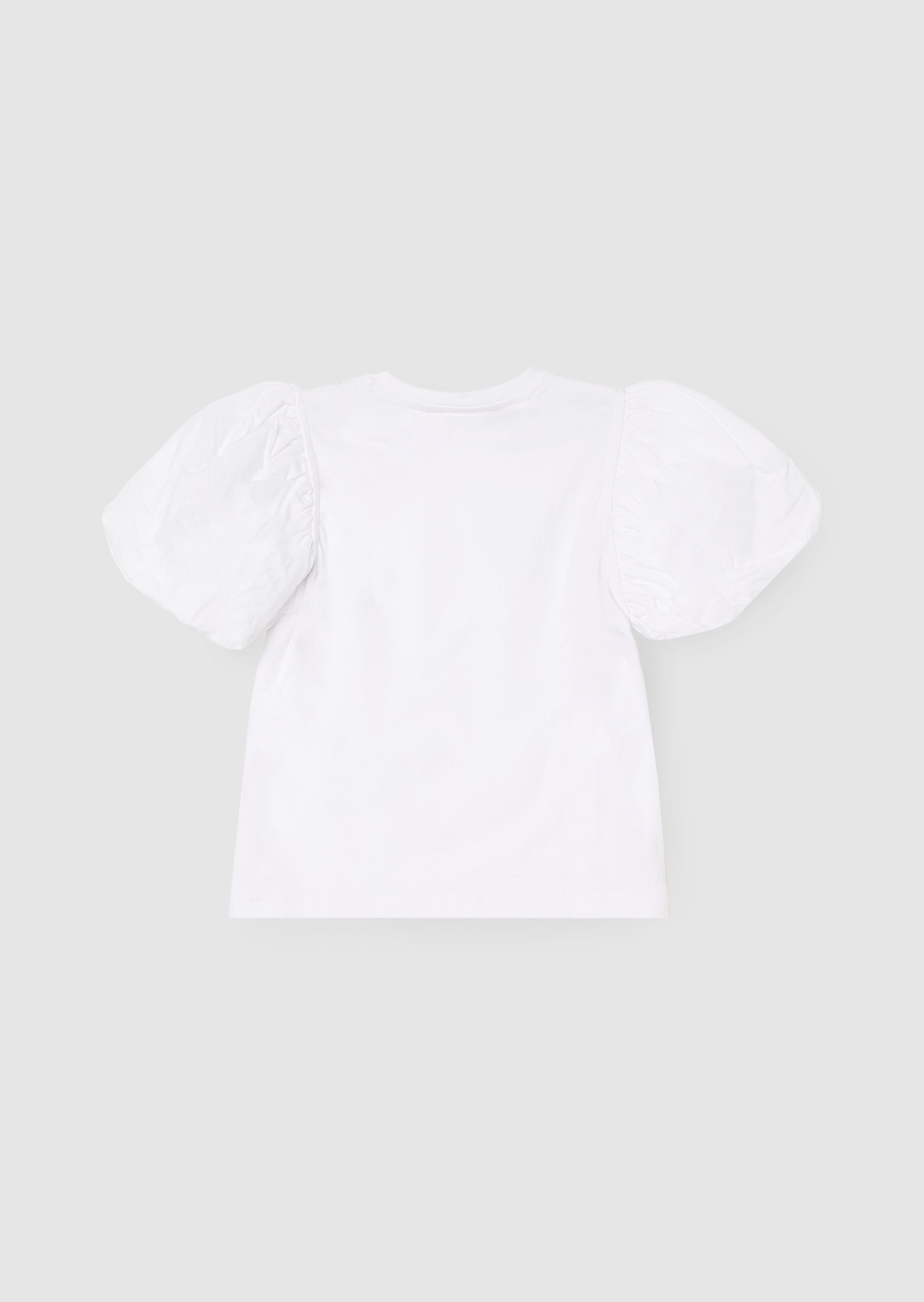 T-shirt à manches bouffantes orné d'un nœud blanc Aofie
