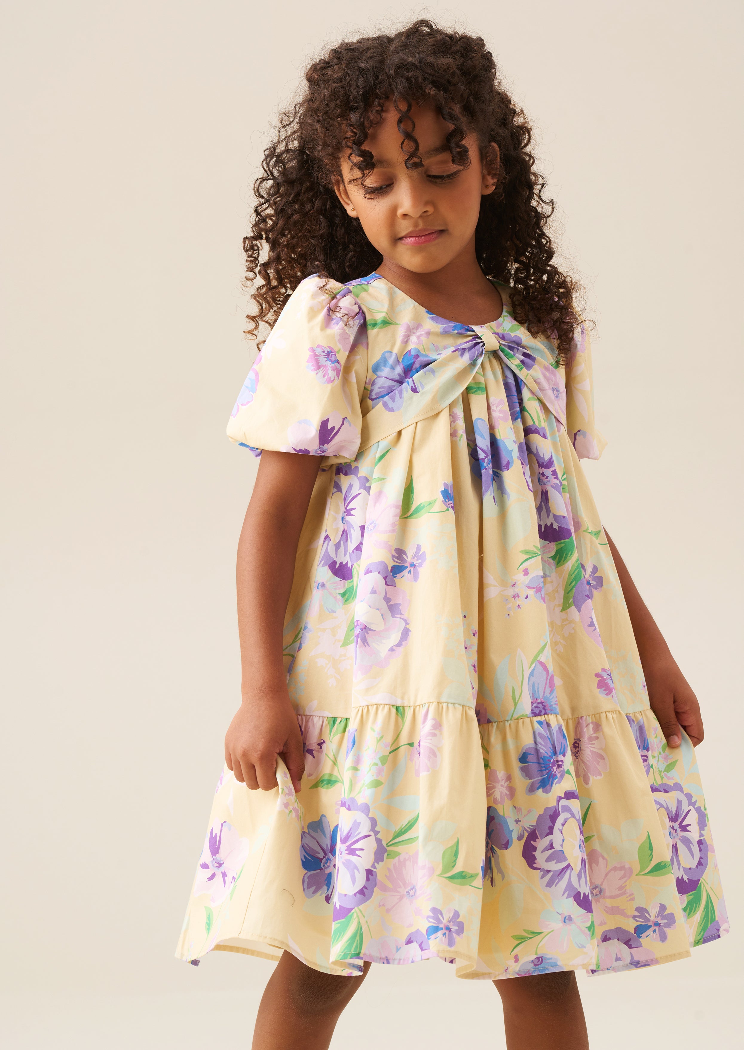 Robe Lucia à imprimé floral avec manches bouffantes