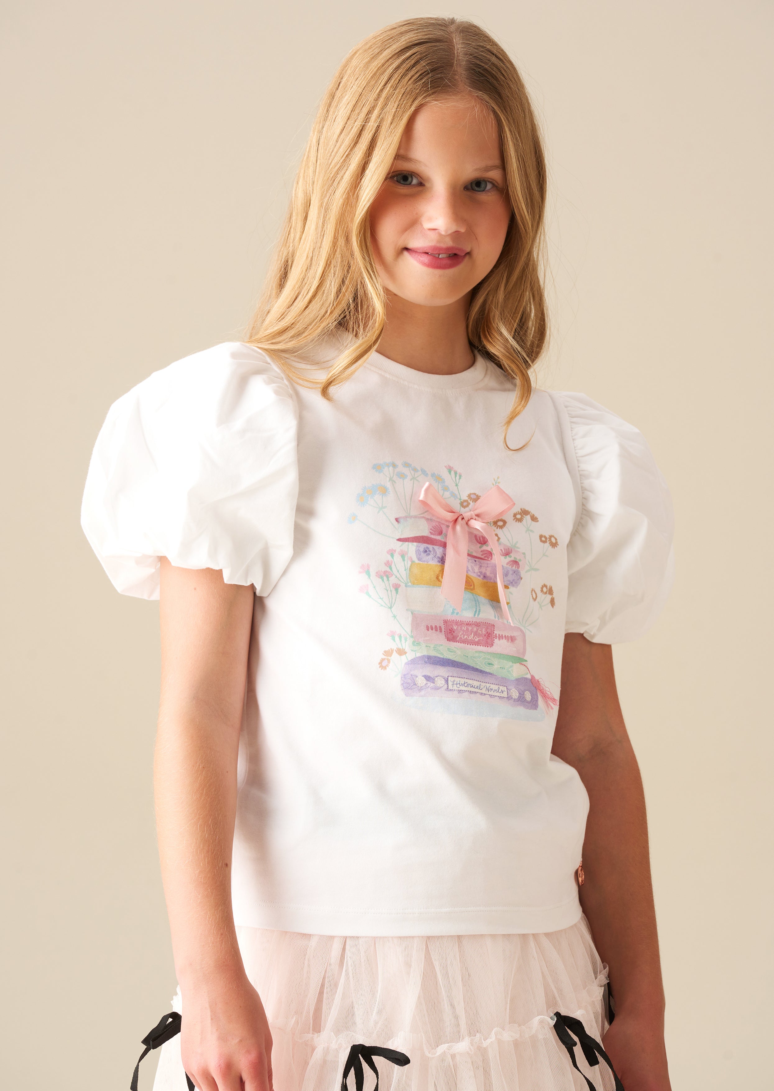 T-shirt à manches bouffantes imprimé Ellen Placement