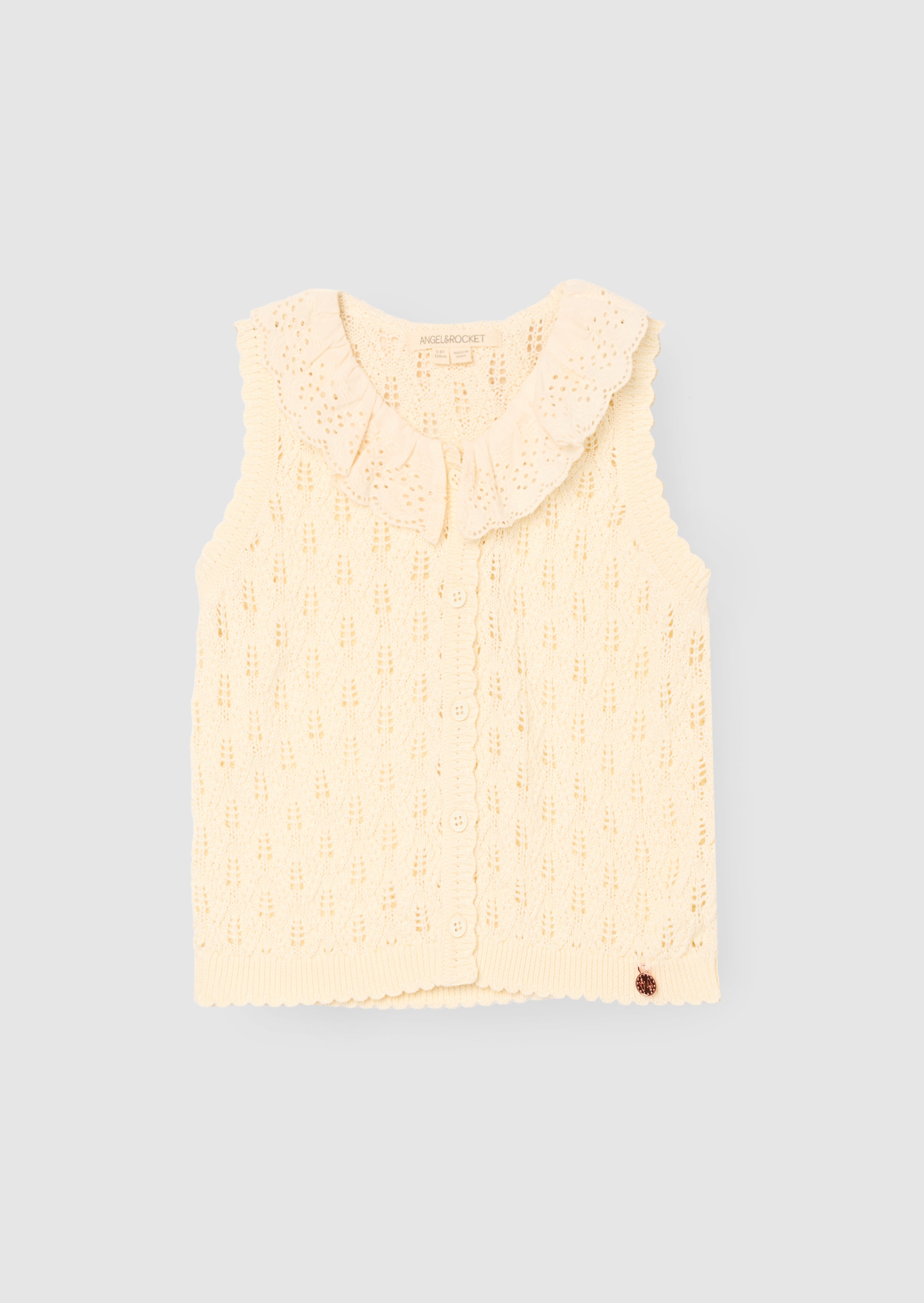 Cardigan lavorato a maglia con colletto in pizzo stile Indie