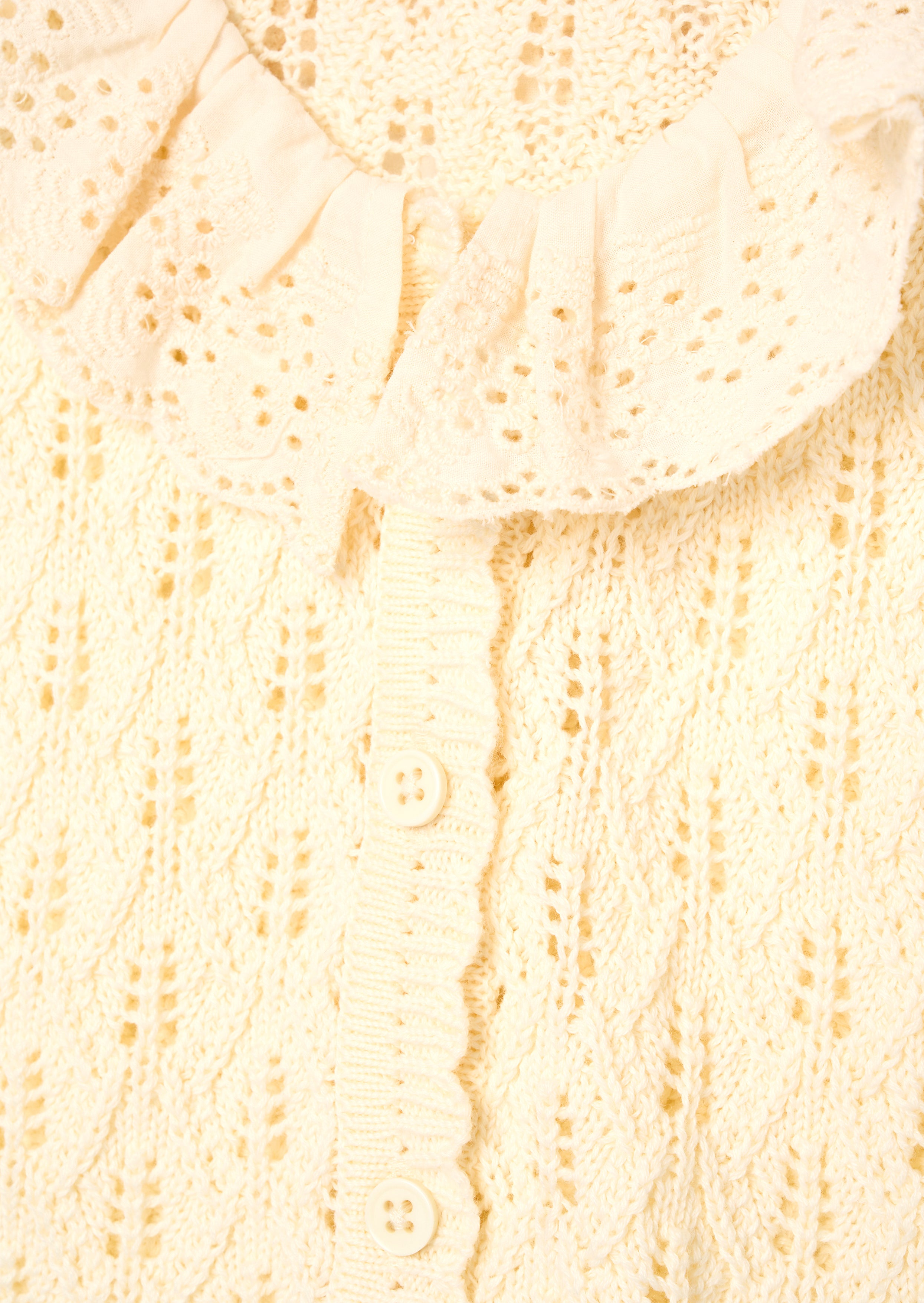 Cardigan lavorato a maglia con colletto in pizzo stile Indie