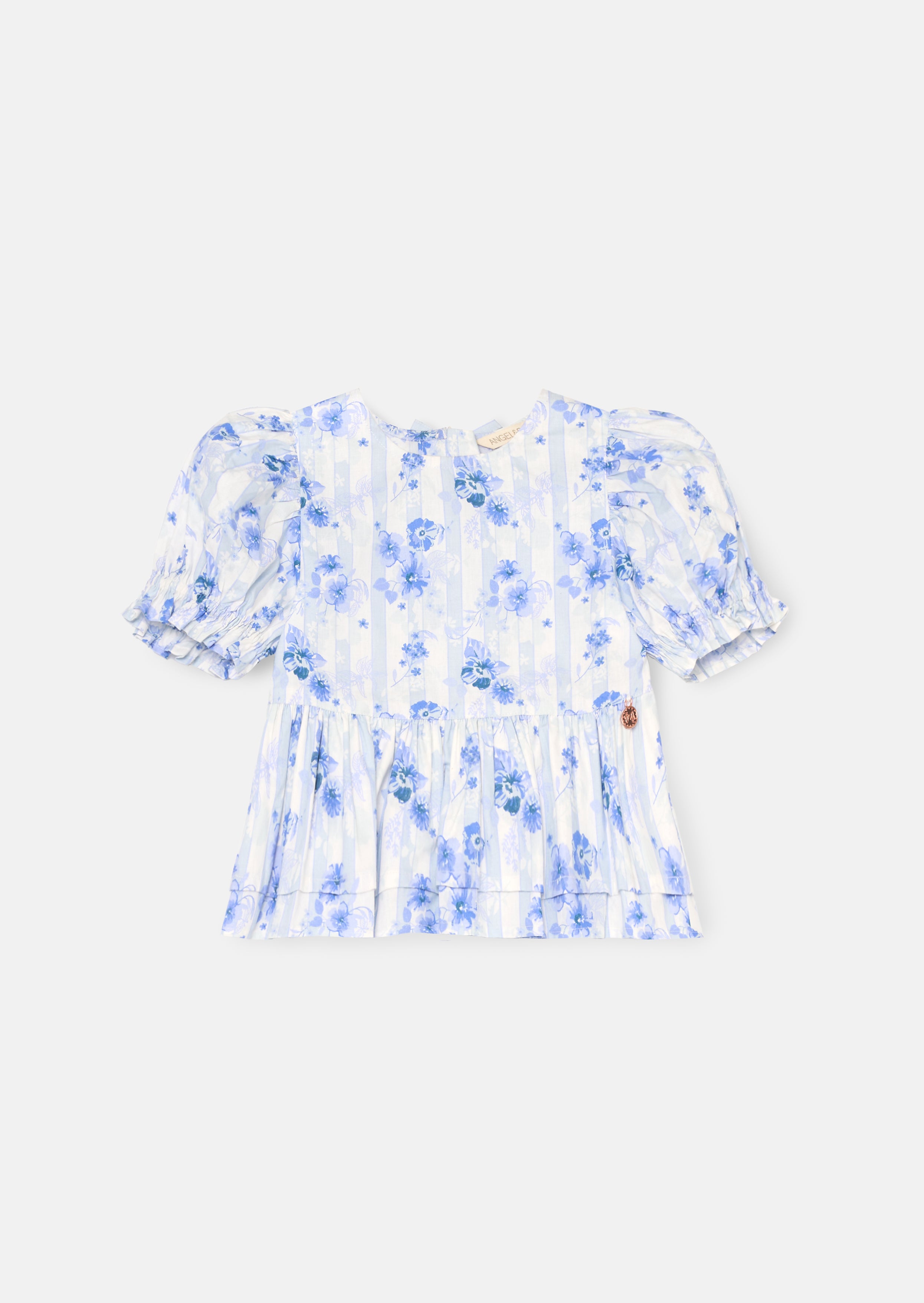 بلوزة بيا فلورال بتفصيل ربطة وبيبلوم