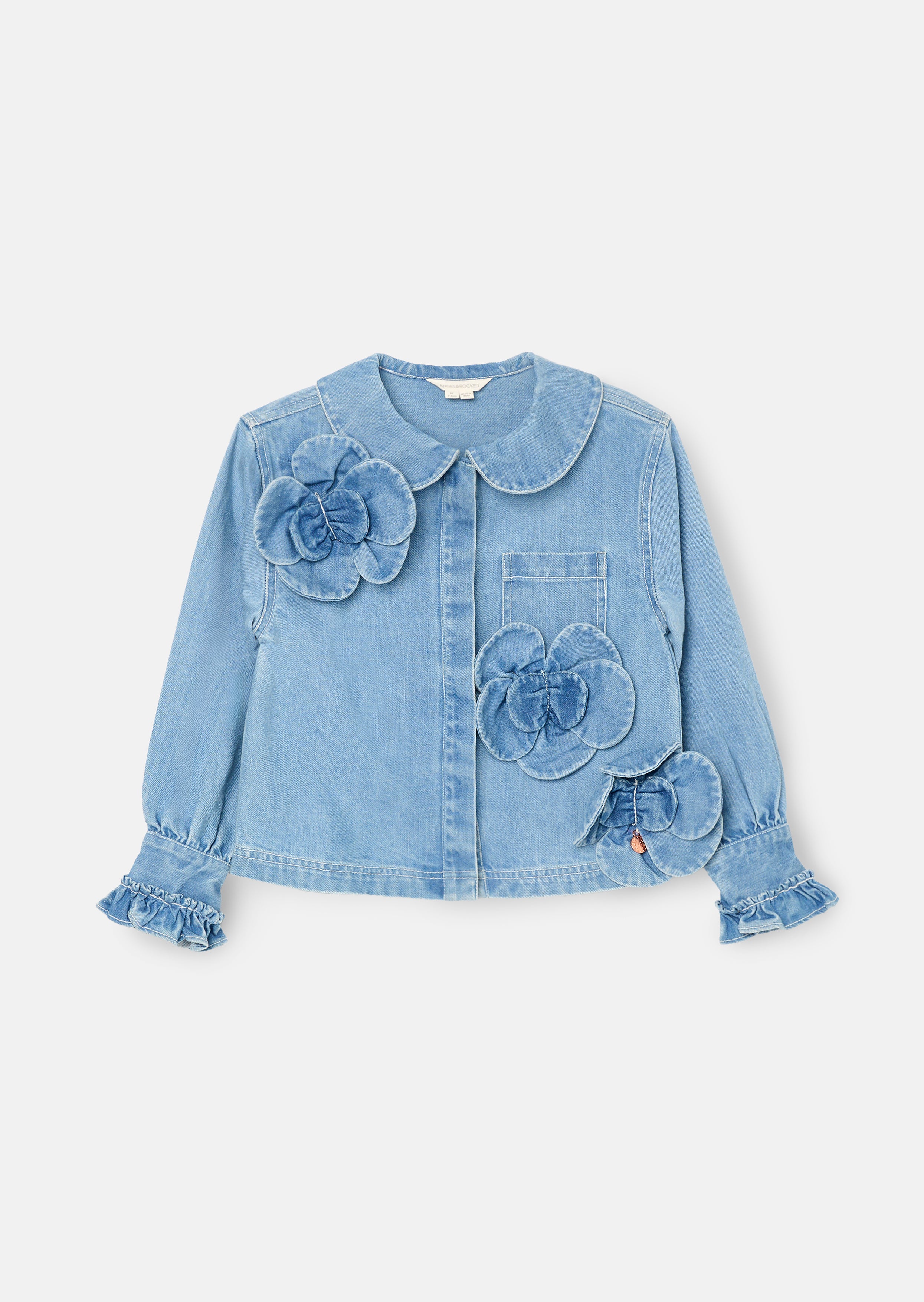 Chemise en jean à fleurs 3D Eden