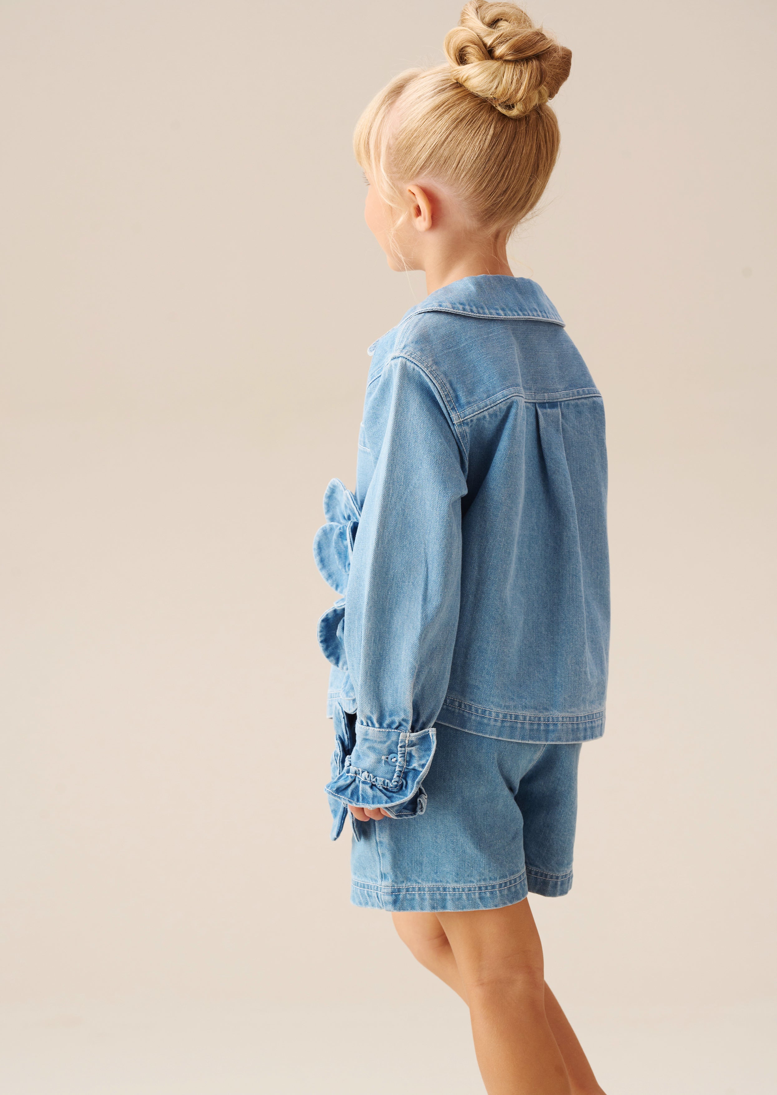 Chemise en jean à fleurs 3D Eden