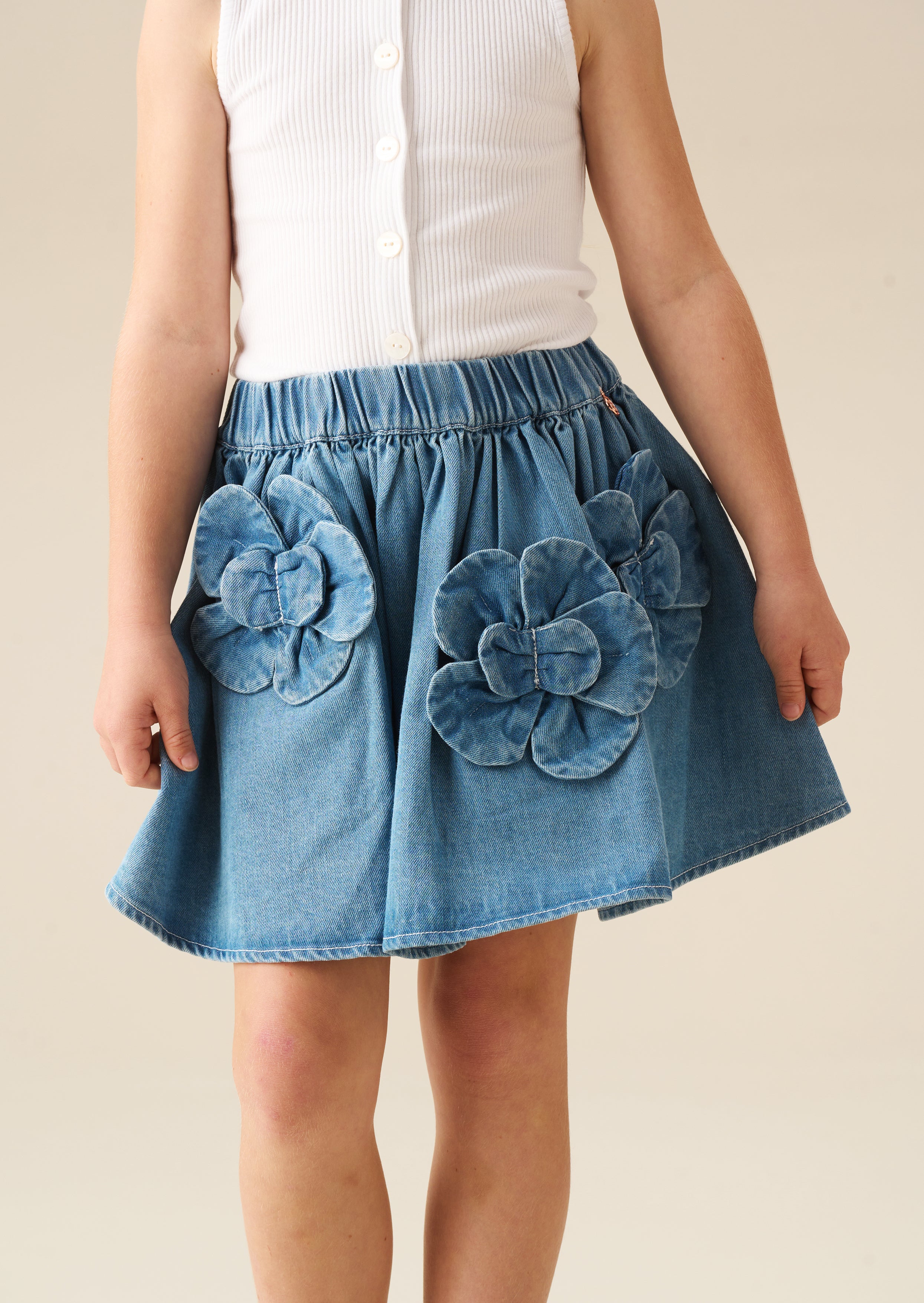 Jupe en jean fleurie 3D Eden