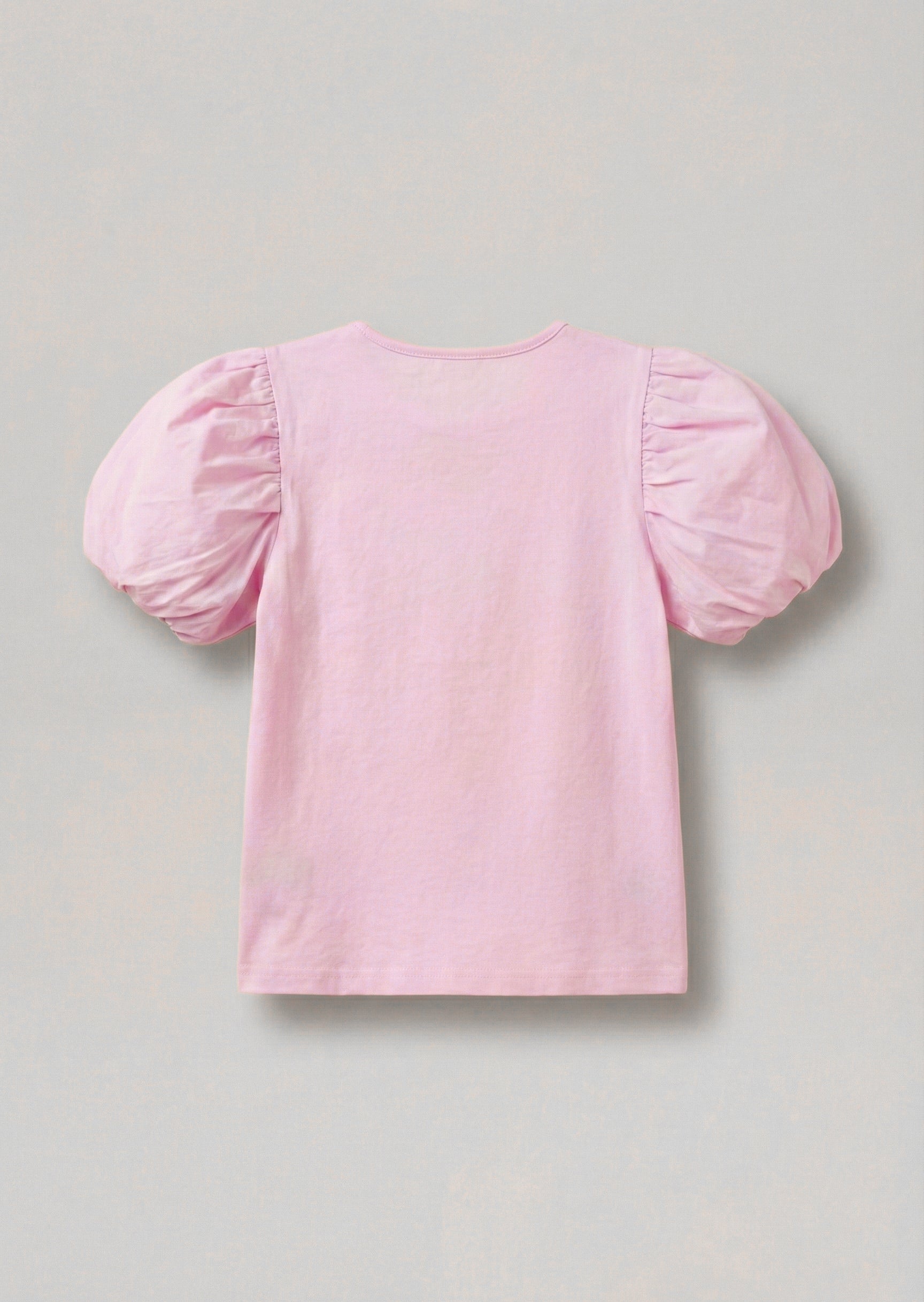 Tilly Pink Bow Collar Puff Sleeve T Shirt